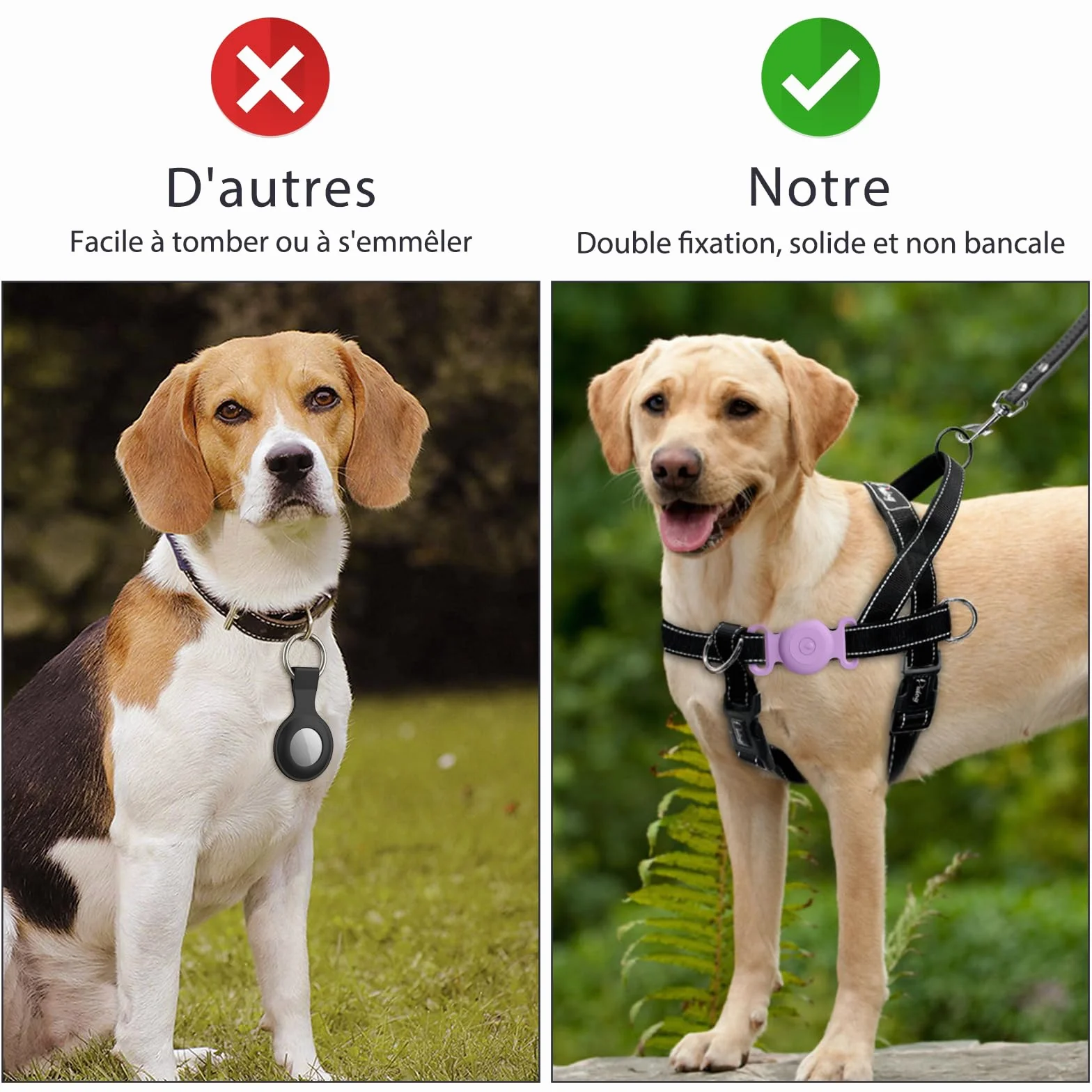 Vancle Airtag Étuis Collier pour Chien et Chat, Coque en Silicone Étanche pour Apple AirTag GPS Finder, 1pc Housse de AirTag Protection pour Pet Colliers de Compagnie Anti-Perte Porte-clés AirTag