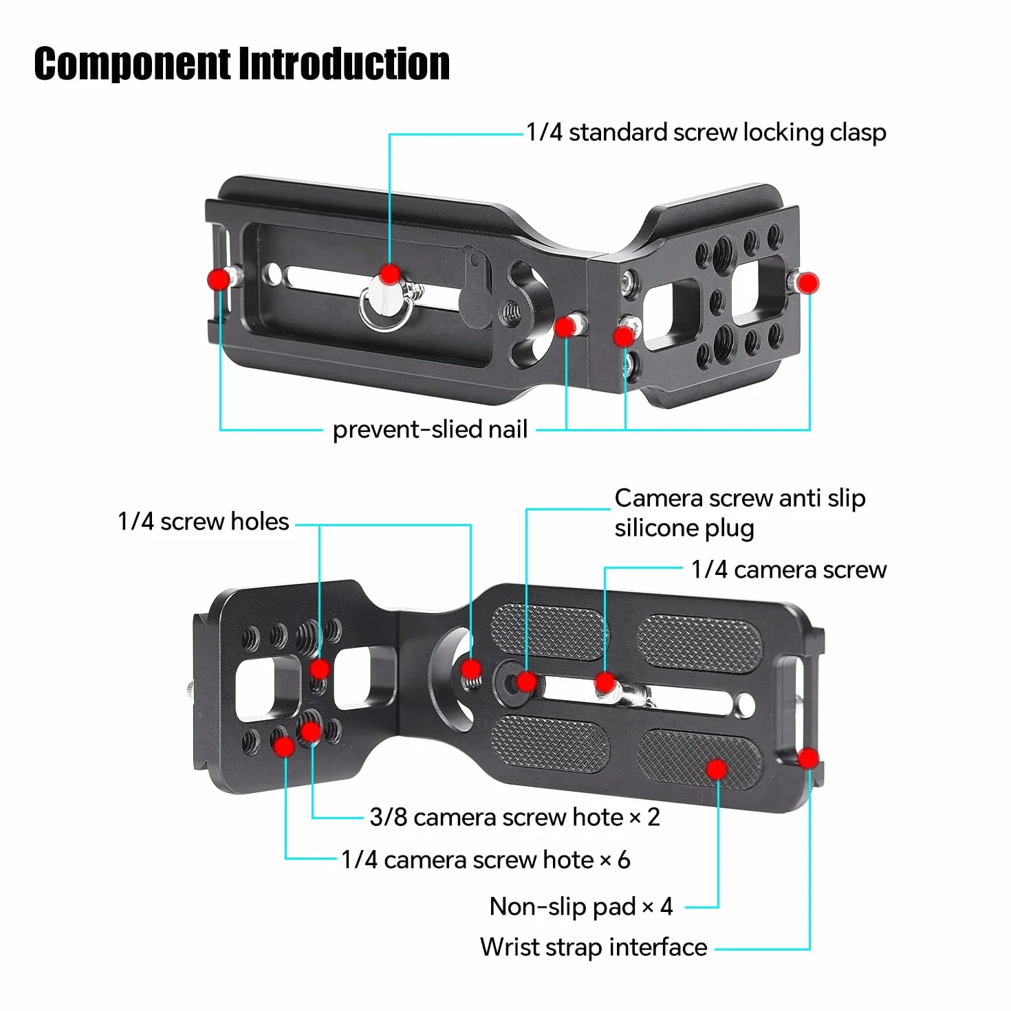 DSLR Camera L Bracket Commutation Verticale Horizontale Trépied Plaque de Dégagement Rapide Compatible avec Canon Nikon Sony DJI Osmo Ronin Zhiyun Stabilisateur Trépied Monopode