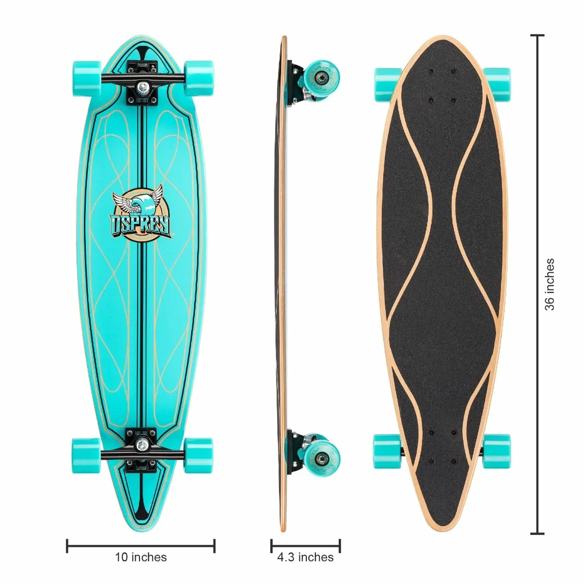Osprey Pintail Longboard Complet 91,4-116,8 cm Enfants Adultes Plusieurs Tailles