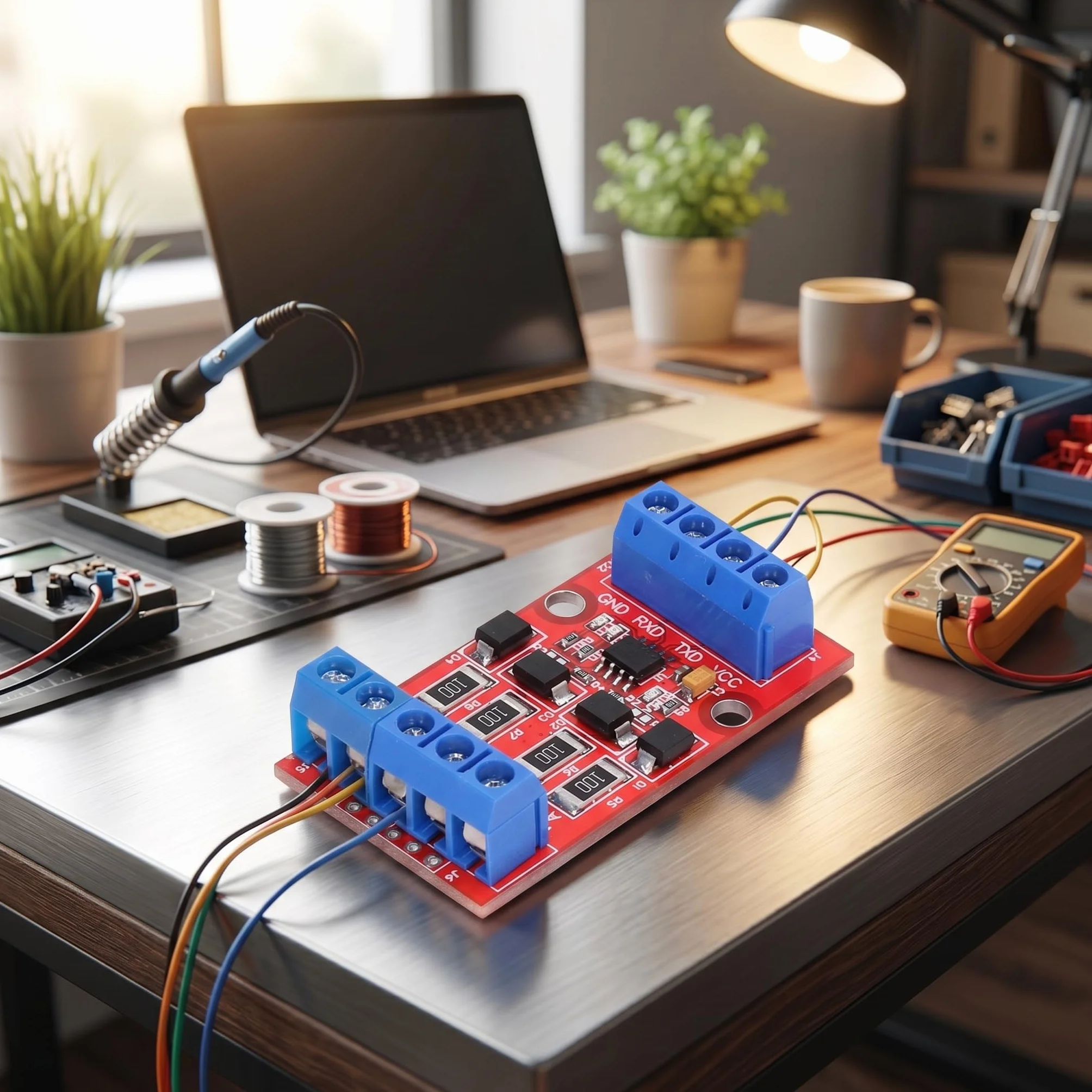 Convertisseur RS422 vers TTL 5V Bidirectionnel Module UART Série avec Protection Surtension