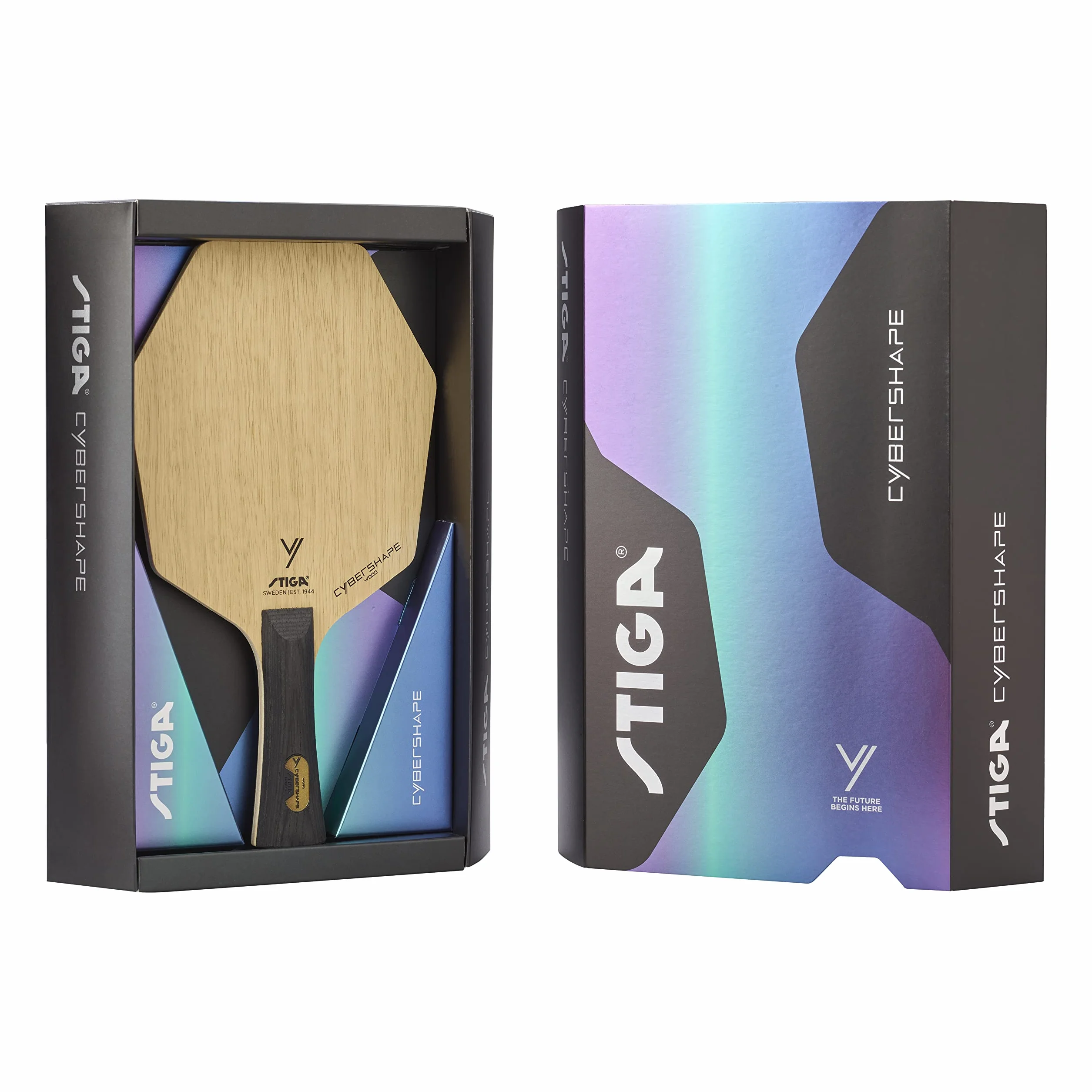 STIGA Cybershape Wood Tennis de Table en Bois – Raquette Forme Exclusive