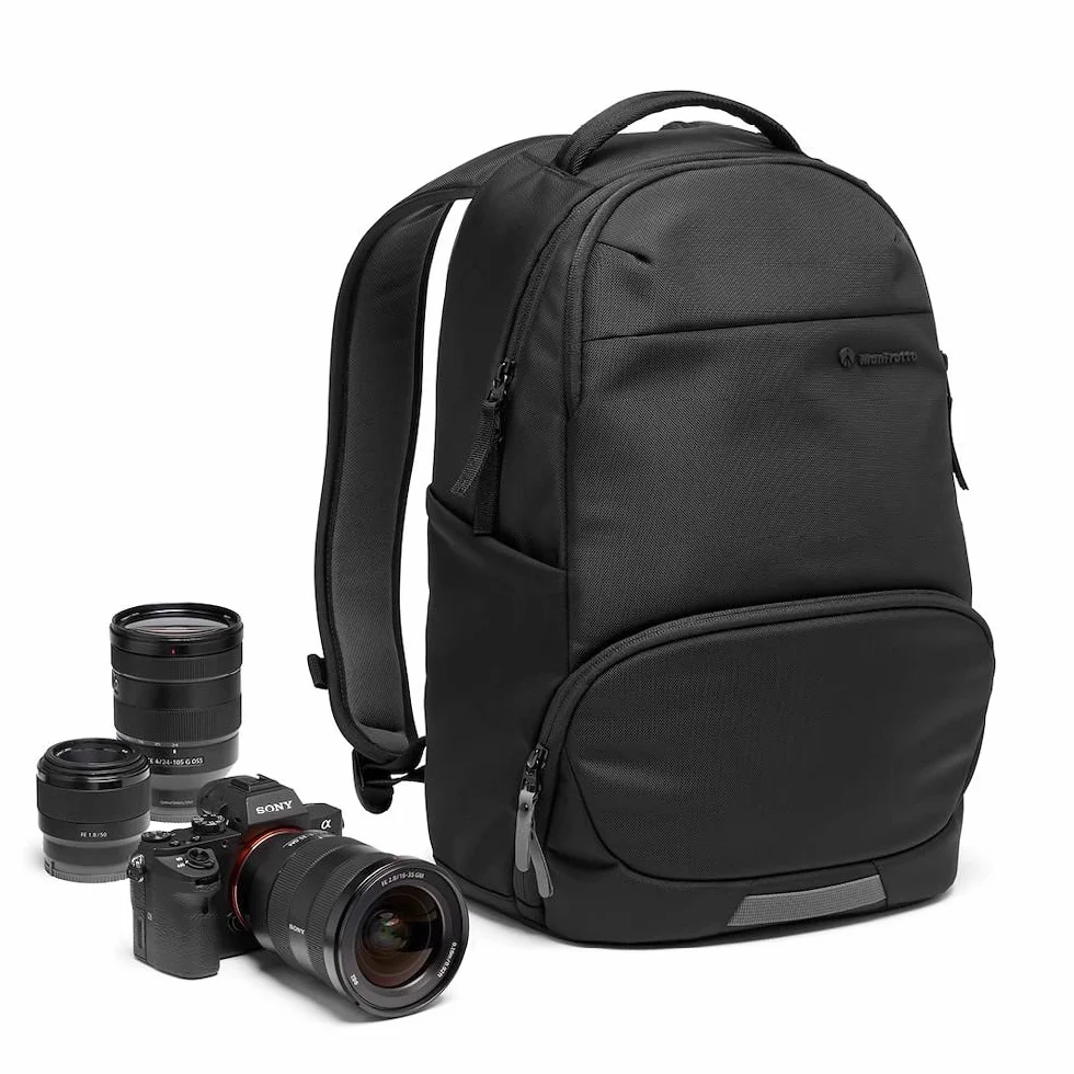 Manfrotto Advanced Active III, Sac à Dos pour Appareil Photo et Ordinateur Portable, pour Appareil Photo Reflex/Hybride avec Objectifs, Diviseurs Rembourrés Interchangeables et Fixation de Trépied