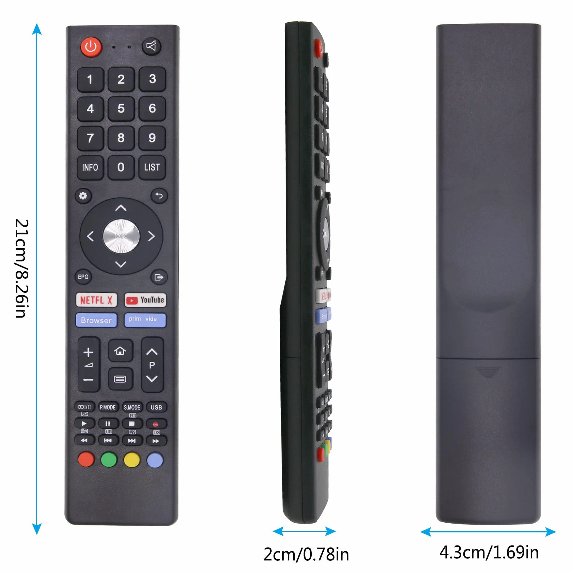 FOXRMT Télécommande pour Chiq Changhong UHD TV U55H7N L32H7N L40H7N L43H7N L50H7N L55H7N GCBL-TV02BDBIR U58H7N U43H7N U50H7N pour Saba SA24S46A9 SA32S67A9 SA40S67A9-Aucune Configuration requise