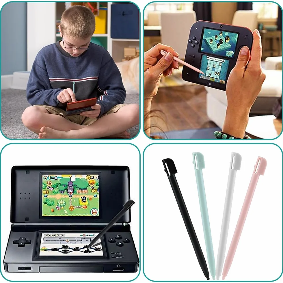 Stylets tactiles pour NDS DS Lite DSL NDSL - Pointe en plastique - Touchpen (4 couleurs)