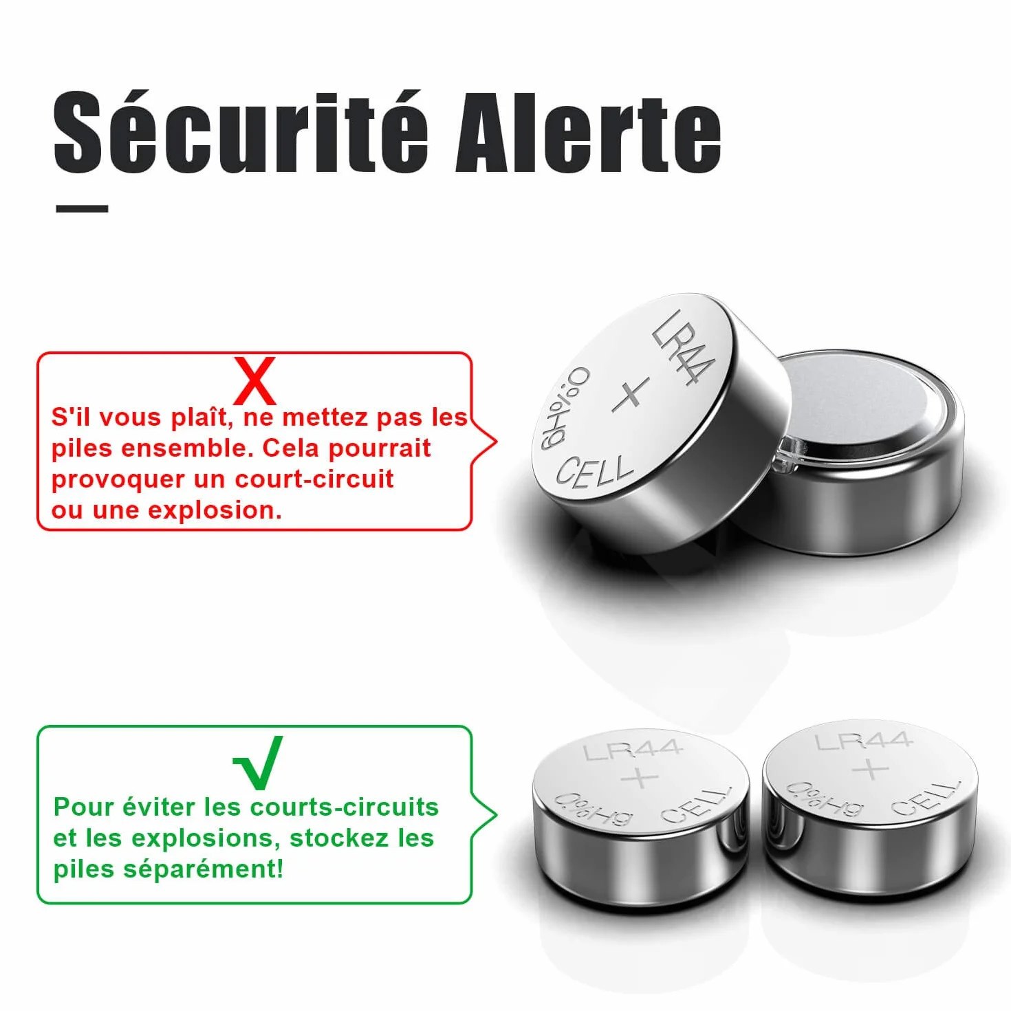 Blister 20 Piles AG13 LR44 LR1154 357 sans Mercure