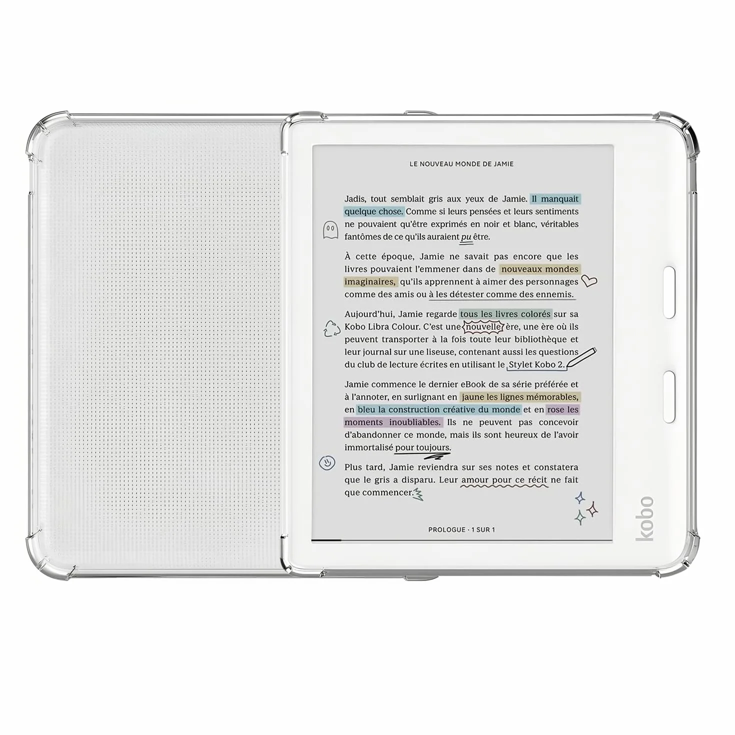 Coque pour Kobo Libra 2 / Libra Colour 7" Housse avec Coins renforcés Étui pour Libra 2 Ereader Libra Colour Étui