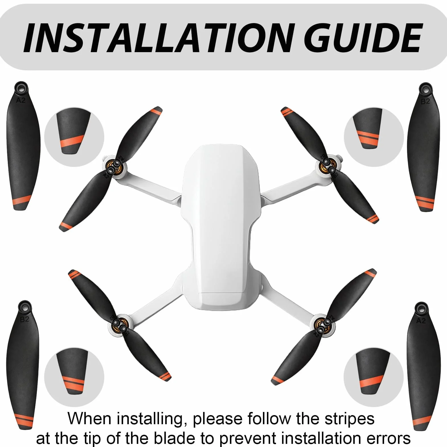 24 hélices pour DJI Mini 4K, Mini 2 SE/2/SE, set de remplacement d'hélices 4726FM, à faible bruit, vis aériennes, accessoires pour drones avec vis et tournevis