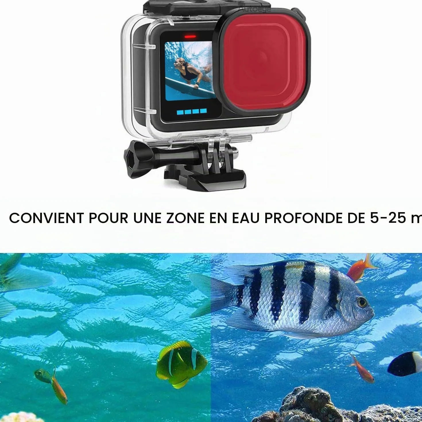 FitStill Lot de 3 Étuis de Protection Étanches pour Go Pro Hero Noir 60 m