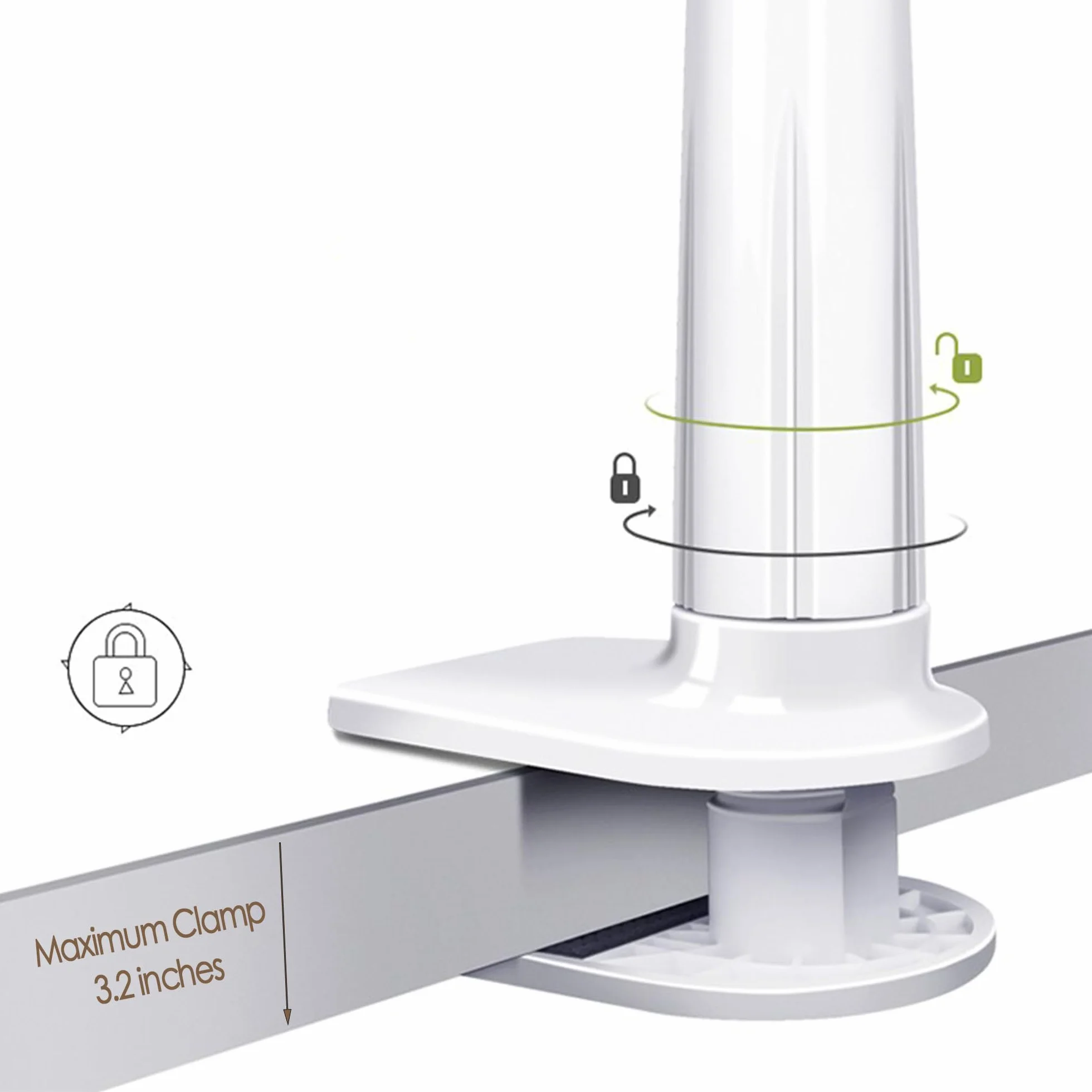 Support de Téléphone, Universelle Lit Support Telephone Bureau Rotation 360° Support,80 cm de Longueur Totale, Gooseneck Support Réglable, Bras Extensible (Blanc)