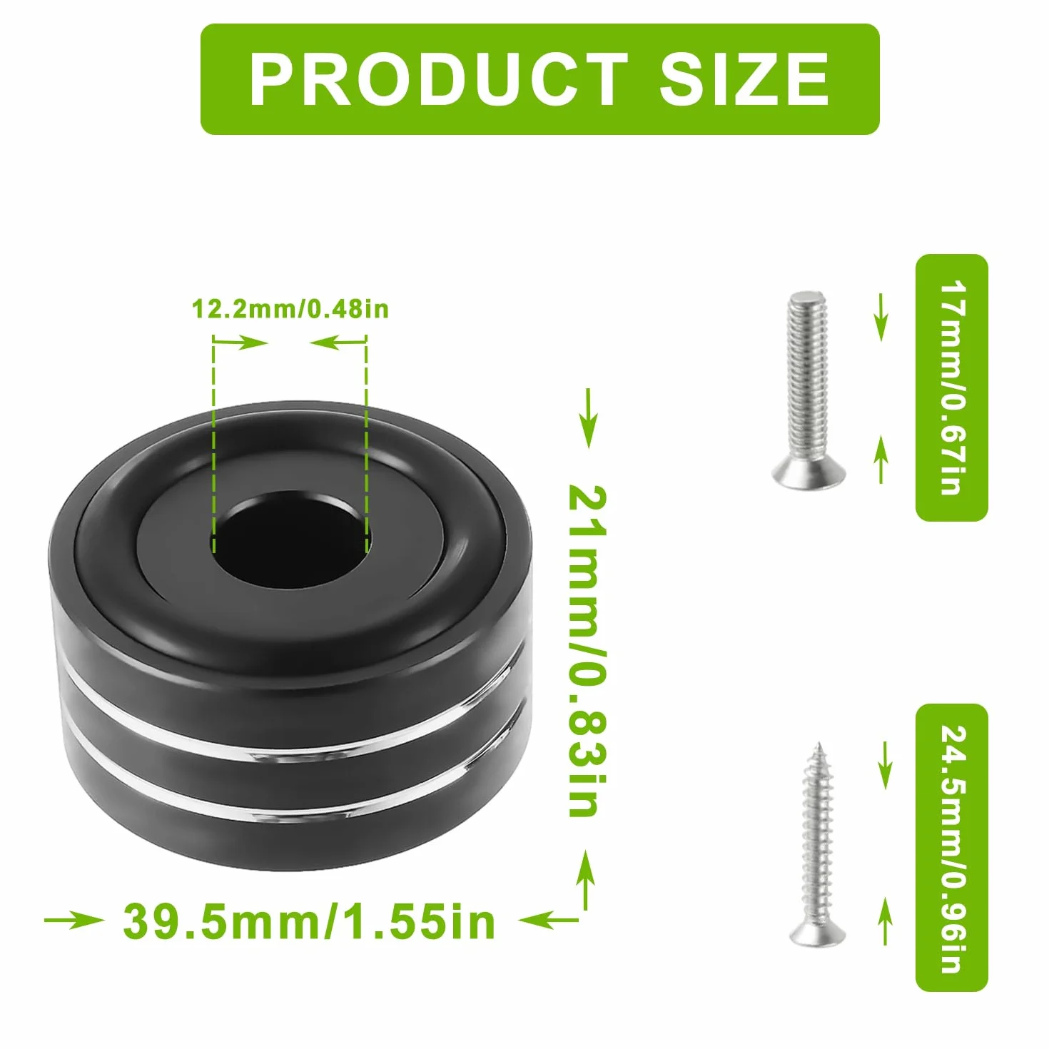 4 Morceaux Haute Fidélité Amortisseurs Supports antidérapants Amortisseurs Base, pour appareils Parleur Caisson de Basses et à Domicile cinéma (40×20mm, Noir)