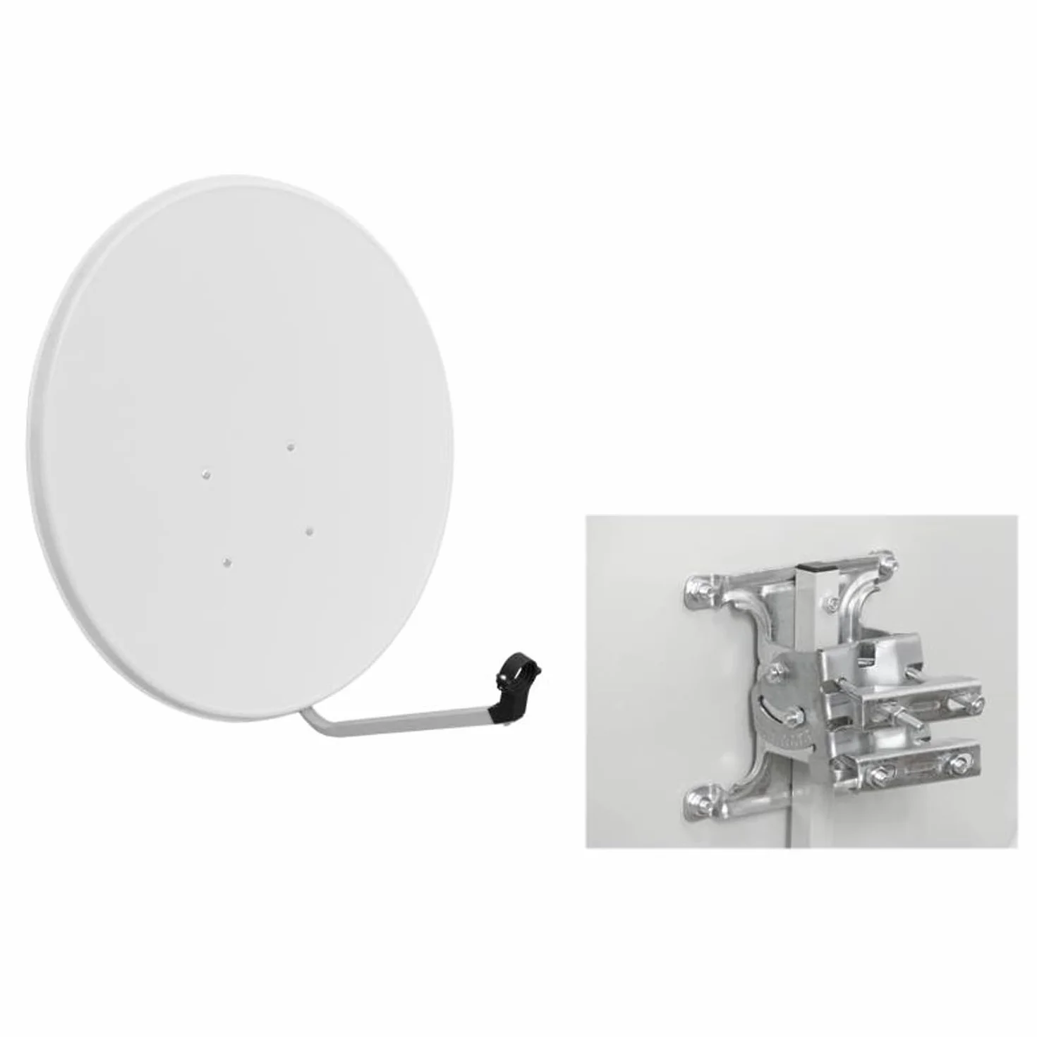 Antenne Satellite LTC Premium 90 cm Blanche – Haute Résistance, Signal Parfait, Compatible Astra Hotbird Amos Eutelsat, LNB Universel, Installation Facile, Durable
