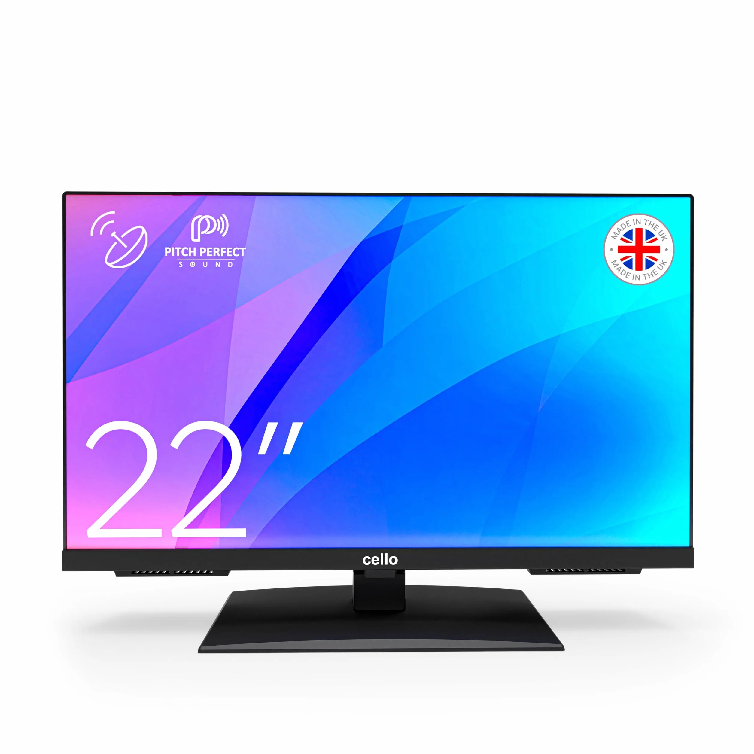 Cello C2224SH 22" Full HD LED TV mit Rahmenlos Triple Tuner (DVB-C/-S2/-T2) Pitch Perfect Sound Ideal für Kleine Räume