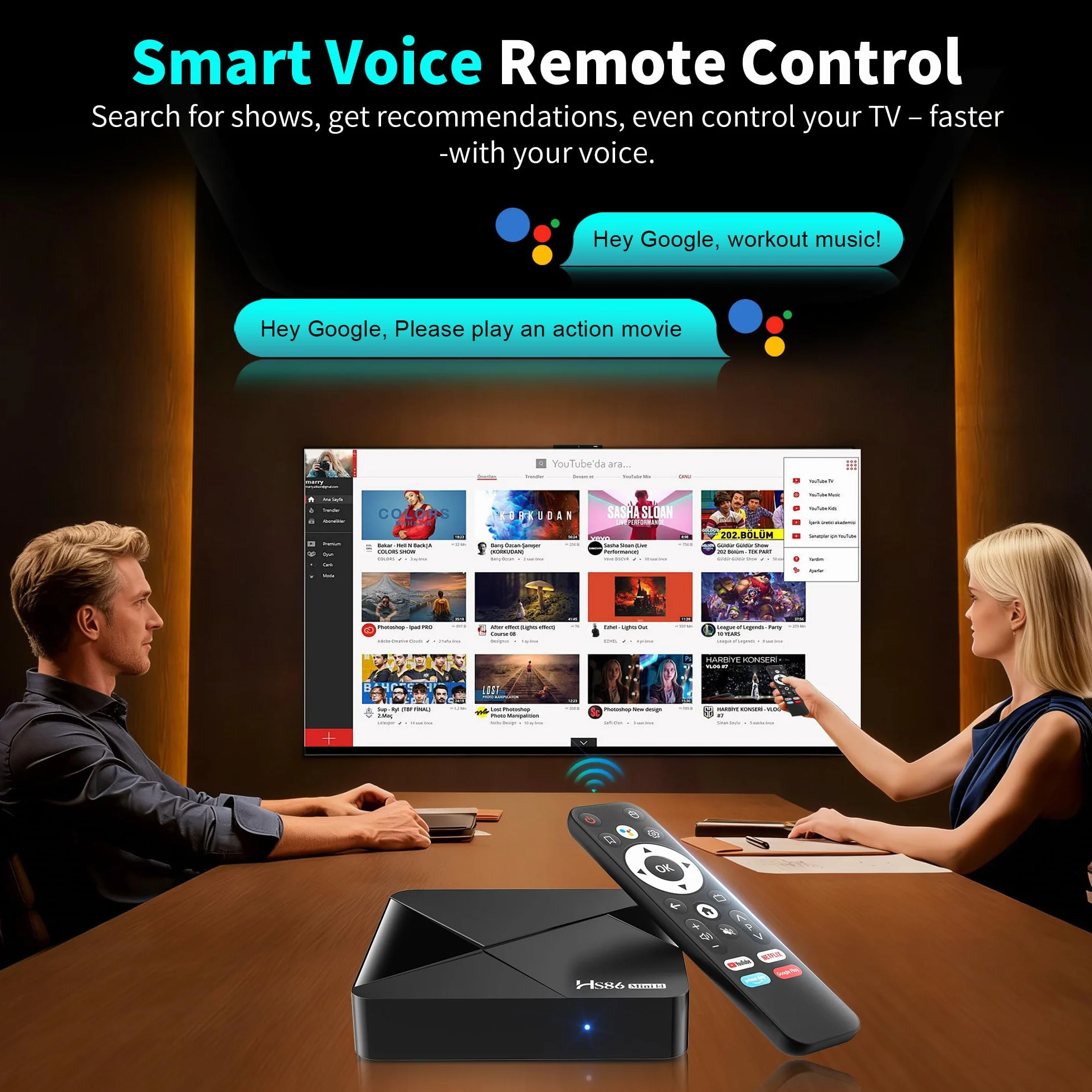 Boitier Android 14.0 TV Box, TV Box Android with RK3518 Quad-Core 32bit Cortex-A53 Chip Mali 450 MP2 GPU Support 2G RAM 16G ROM Ethernet 10/100M 2.4G /5G Dual-Band WiFi HD 4K BT V5.4 Smart TV Box
