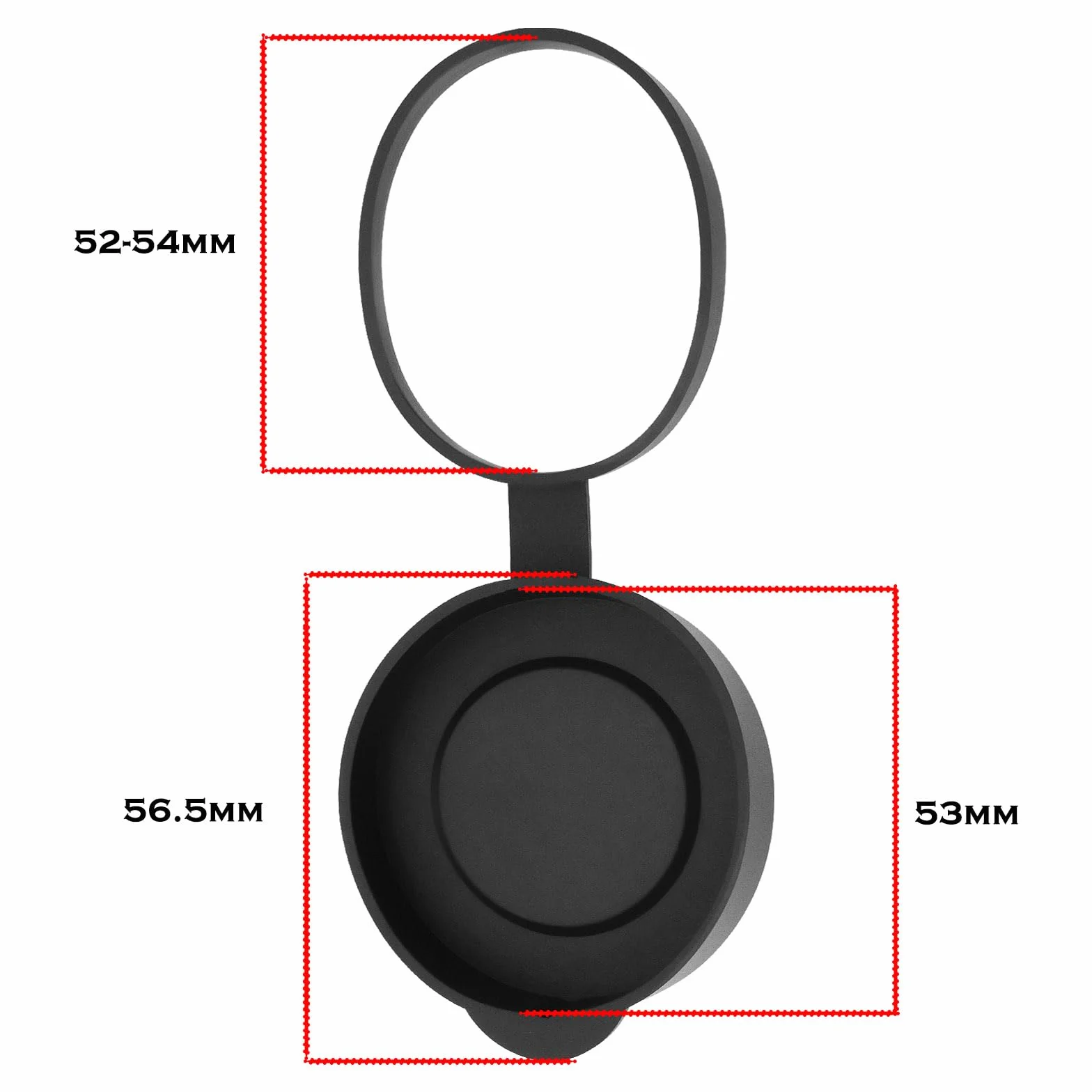 2 Pièces Capuchons d'objectif en Caoutchouc Couvercle de Protection d'objectif Compatible avec 8x42 10x42 12x42 Jumelles Monoculaires, Noir