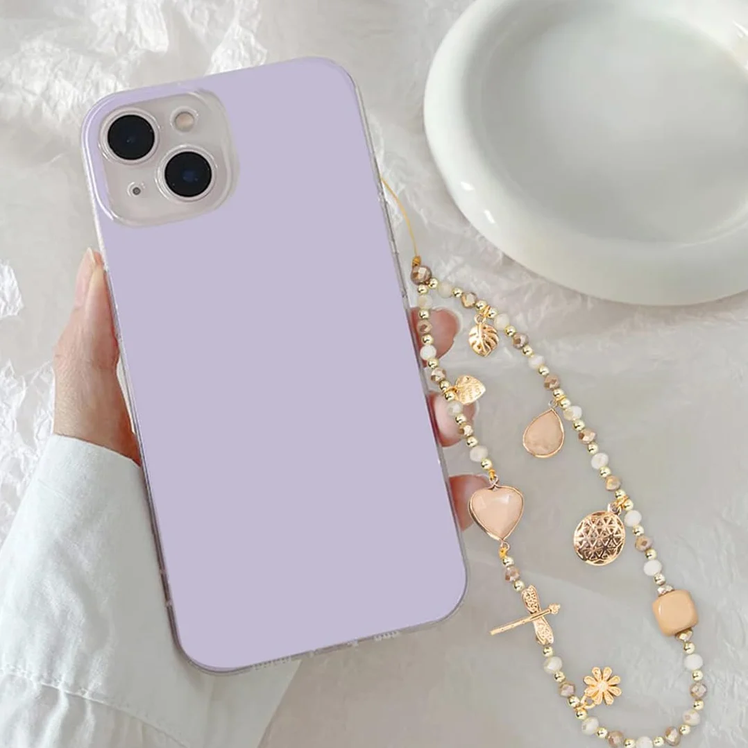 Cordon de téléphone Portable avec Bijou et dragonne en Cristal Beige Anti-Perte - étui Pendentif chaîne, 1 pièce.