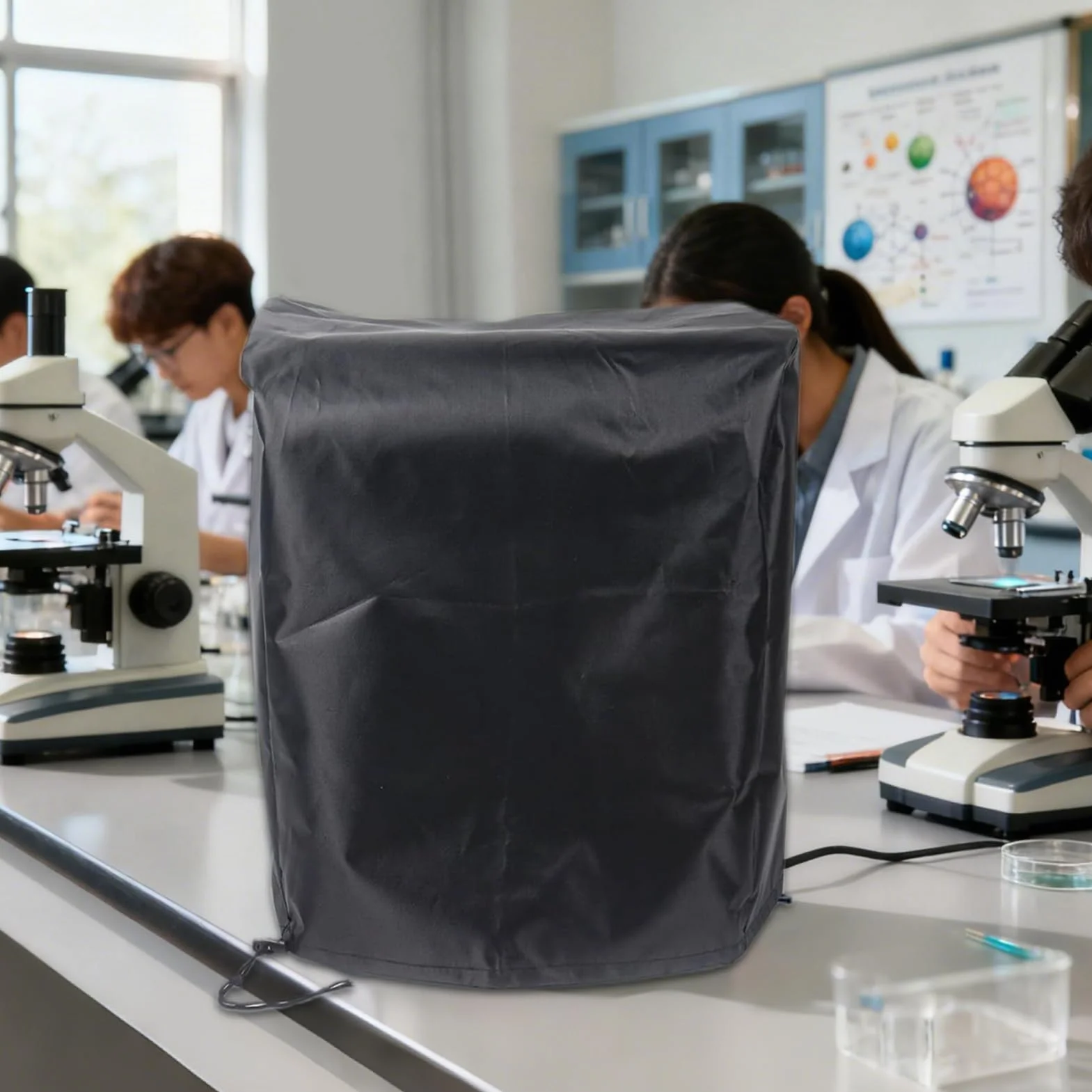 Housse Anti-poussière Pour Microscope – Étui De Protection En Tissu Oxford Imperméable Avec Fermeture À Cordon