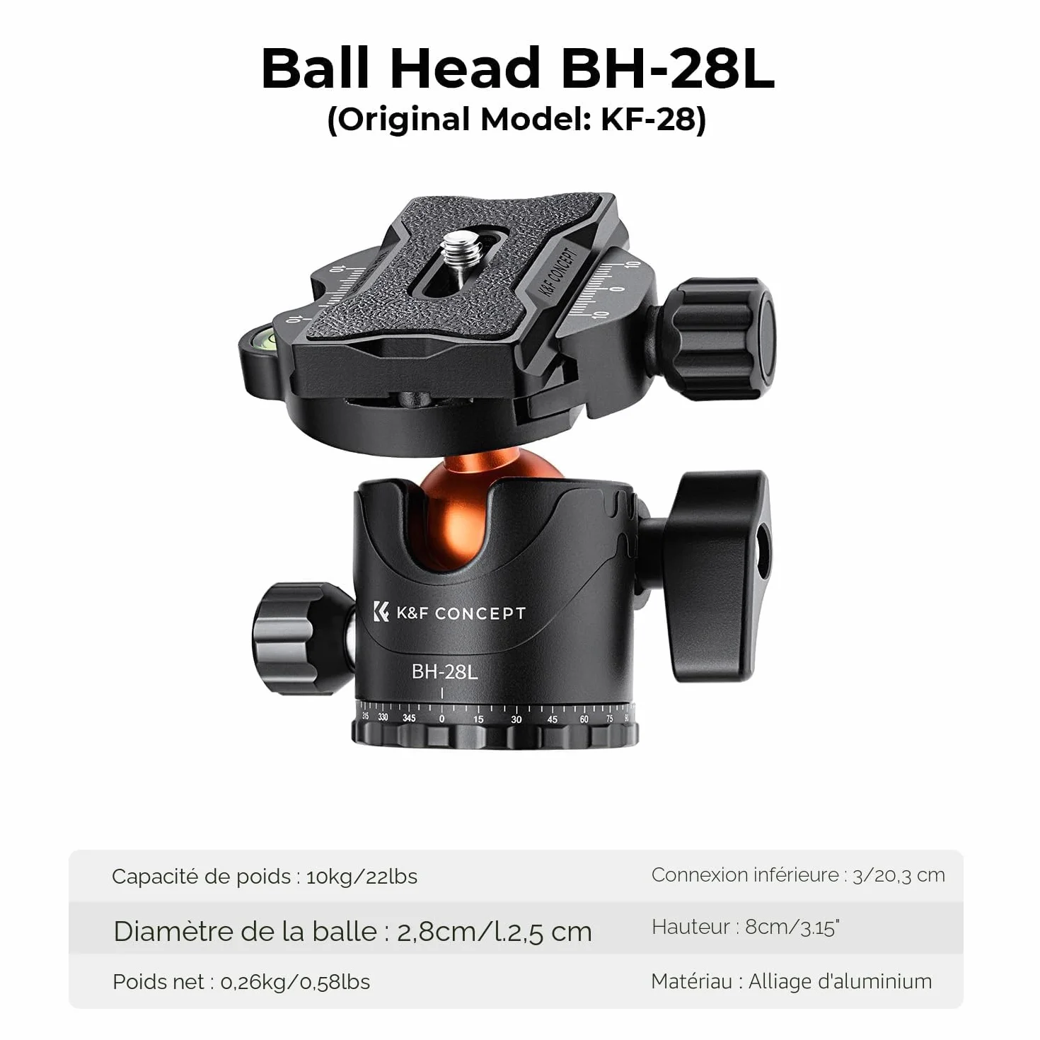 K&F CONCEPT Trépied Appareil Photo, 230CM Trépied Vidéo avec Bras Extension, Trepied Monopode Professionnel en Aluminium, Reflex Pied Caméra 360° Tête Ball et Plaque de Dégagement pour Canon DSLR