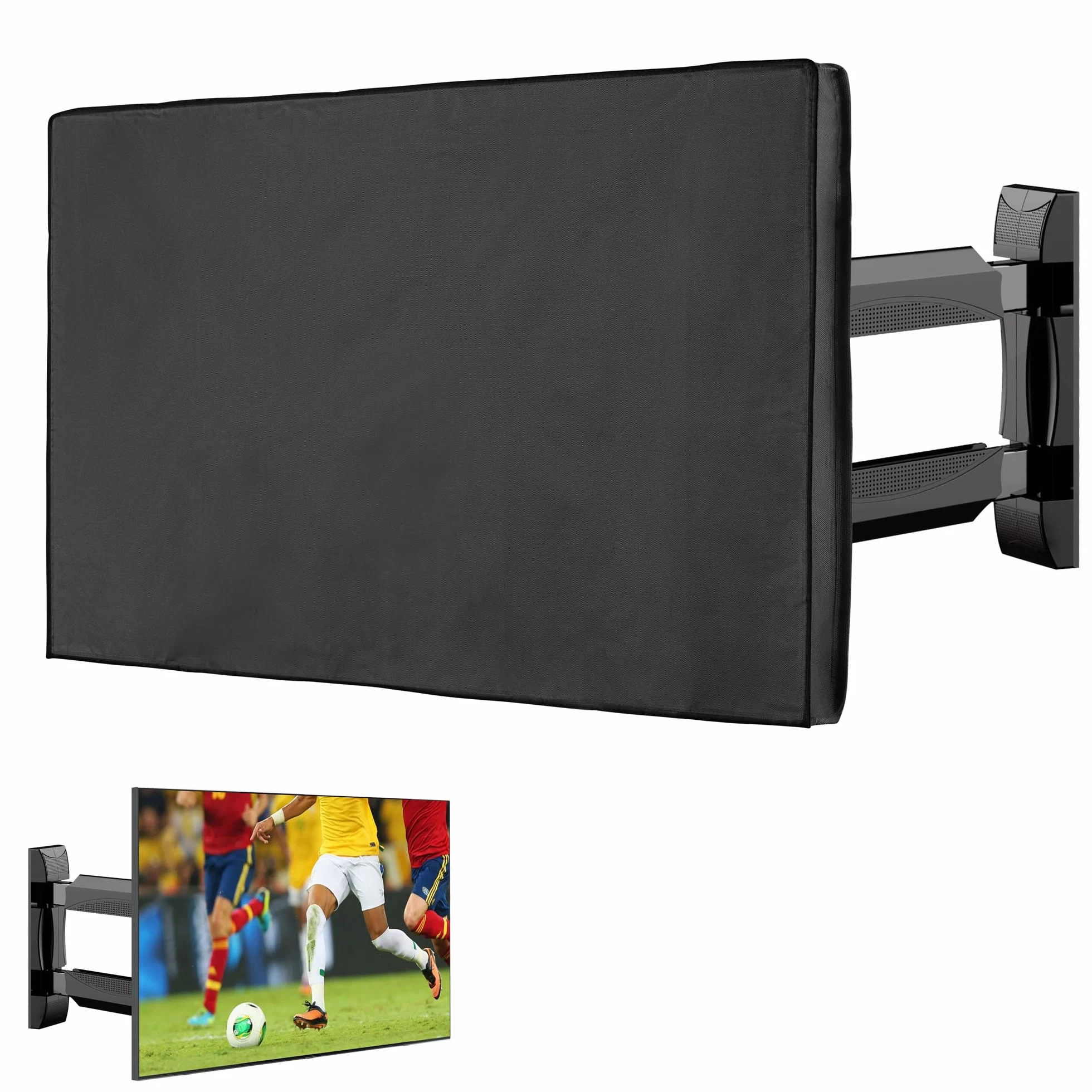 kwmobile Housse écran TV compatible 75" TV - Housse protection TV extérieure contre intempéries poussière éclaboussures noir