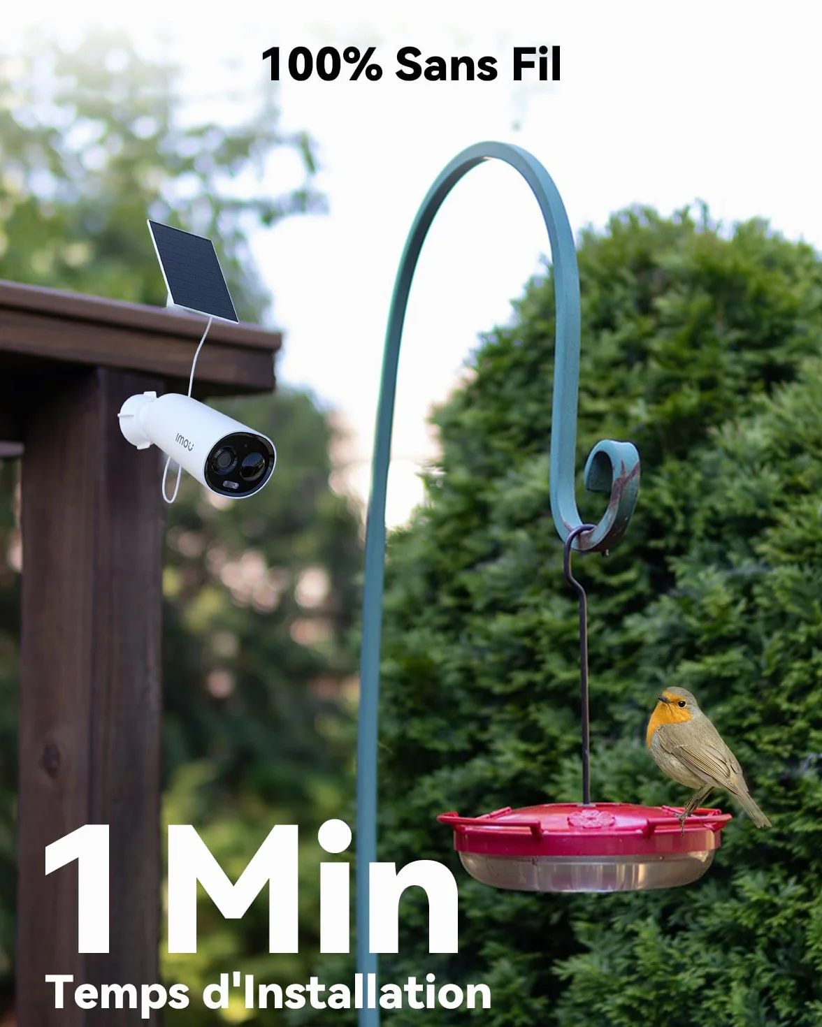 Imou 3K(5MP) Caméra Surveillance WiFi Extérieure sans Fil Solaire, Camera Solaire Exterieur avec IA Détection Humaine, Vision Nocturne Couleur, Audio Bidirectionnel,Mode Privé,Sirène,Étanche IP66