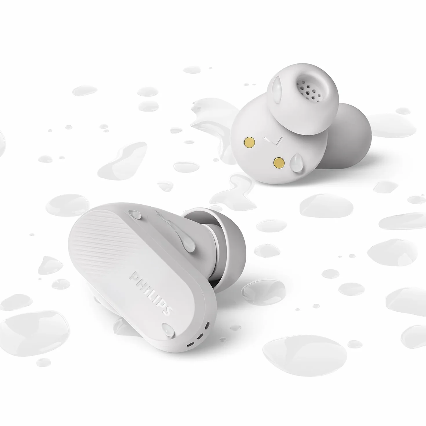 Philips TAT3509WT écouteurs Intra-Auriculaires sans Fil - Casque antibruit, Son Naturel avec Basses dynamiques, appels clairs et étui de Chargement de Poche - Blanc