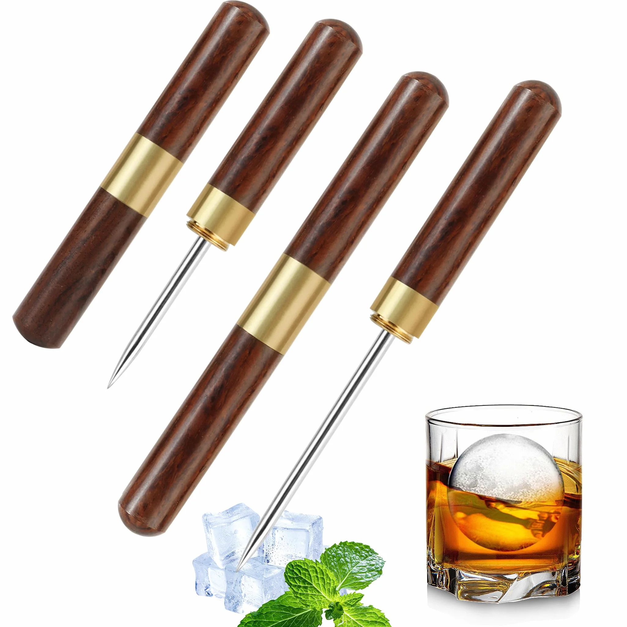 Broyeur à Glace INOX 2 Pièces Pic à Glace en Acier Inoxydable pour Bar Cuisine
