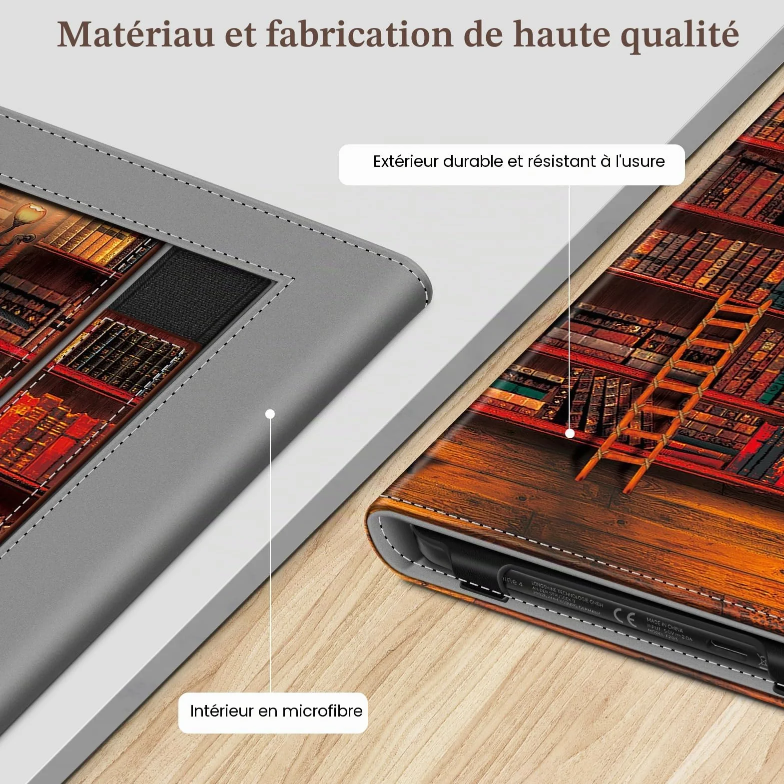 FINTIE Étui Compatible avec 6” Kobo Clara Colour/BW 2024 et Kobo Clara 2E 2022 - Coque Liseuse Housse avec Béquille, Fente pour Carte et Dragonne, Bibliothèque