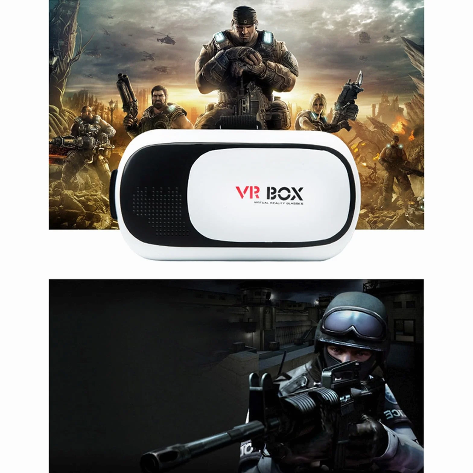 Retoo Casque VR Réalité 3D Virtuelle Bluetooth Champ Vision 70-90 Degrés Compatible Smartphones Android Blanc