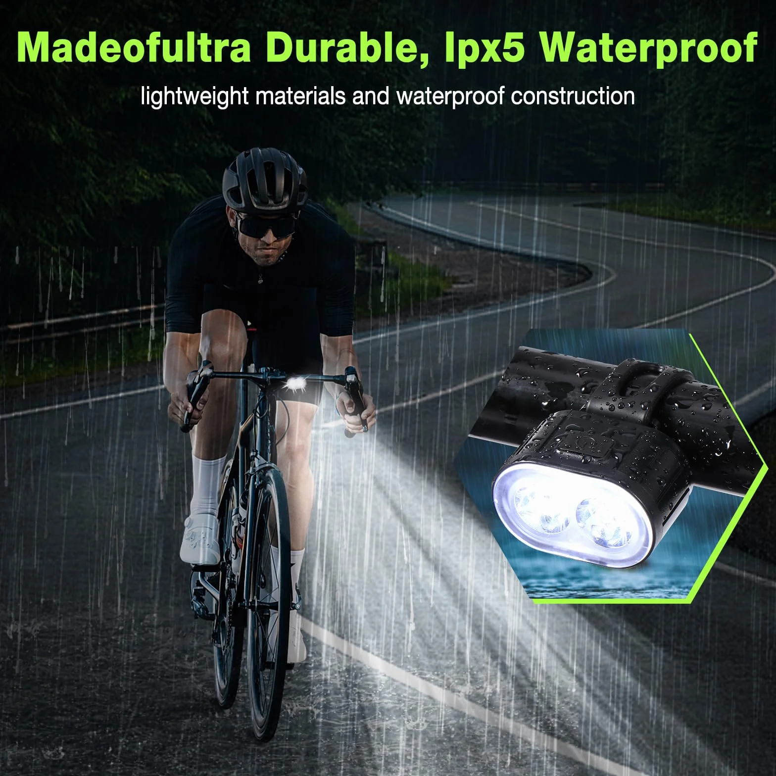 Oderra Lumiere Velo Avant et Arrière Lampe Velo LED Puissante Rechargeable USB 4/6Modes Étanche IPX4 Autonomie Prolongée pour VTT Vélo Skateboard