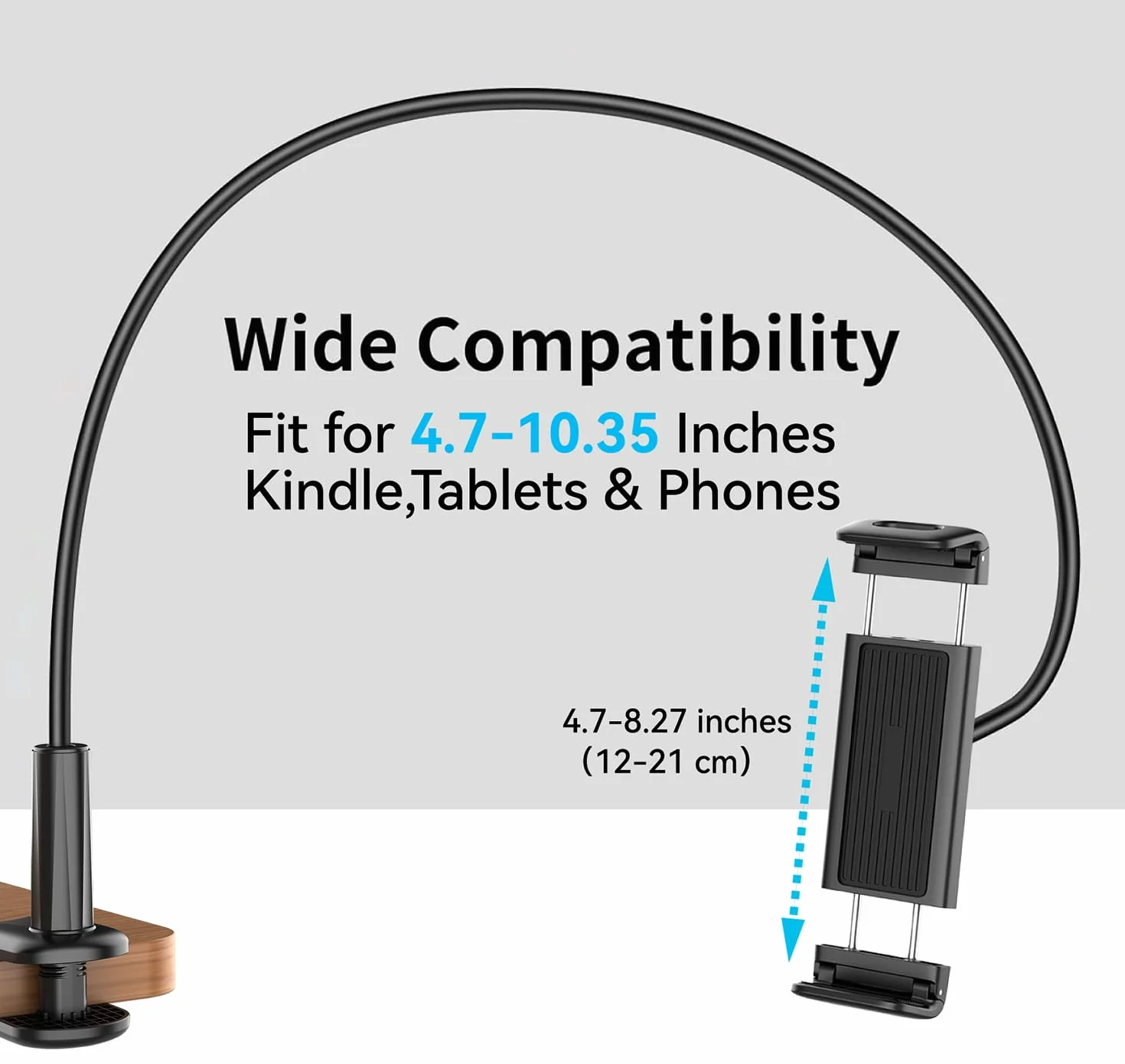 Support Kindles pour Lire au Lit, Comprend un RF Télécommande Tourneur de Page(HKRC004,Noir), Support pour Tablettes et Tourneur de Pages, Accessoires pour la Kindles, Cadeau pour les Lecteurs