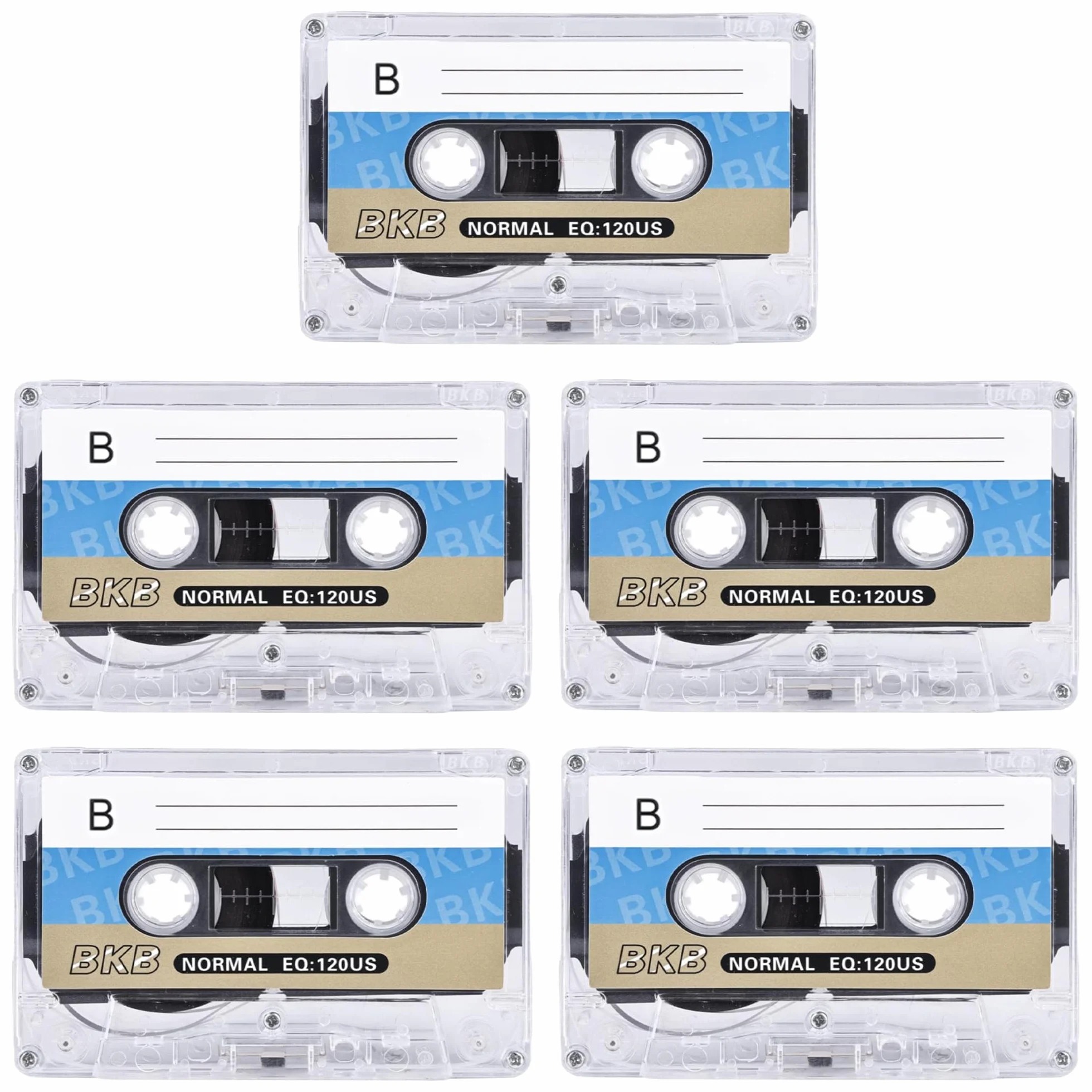 Lot de 5 cassettes audio vides, à faible bruit, cassettes de musique de 90 min, cassettes vides, convient pour les conférences, les séminaires et les enregistrements quotidiens