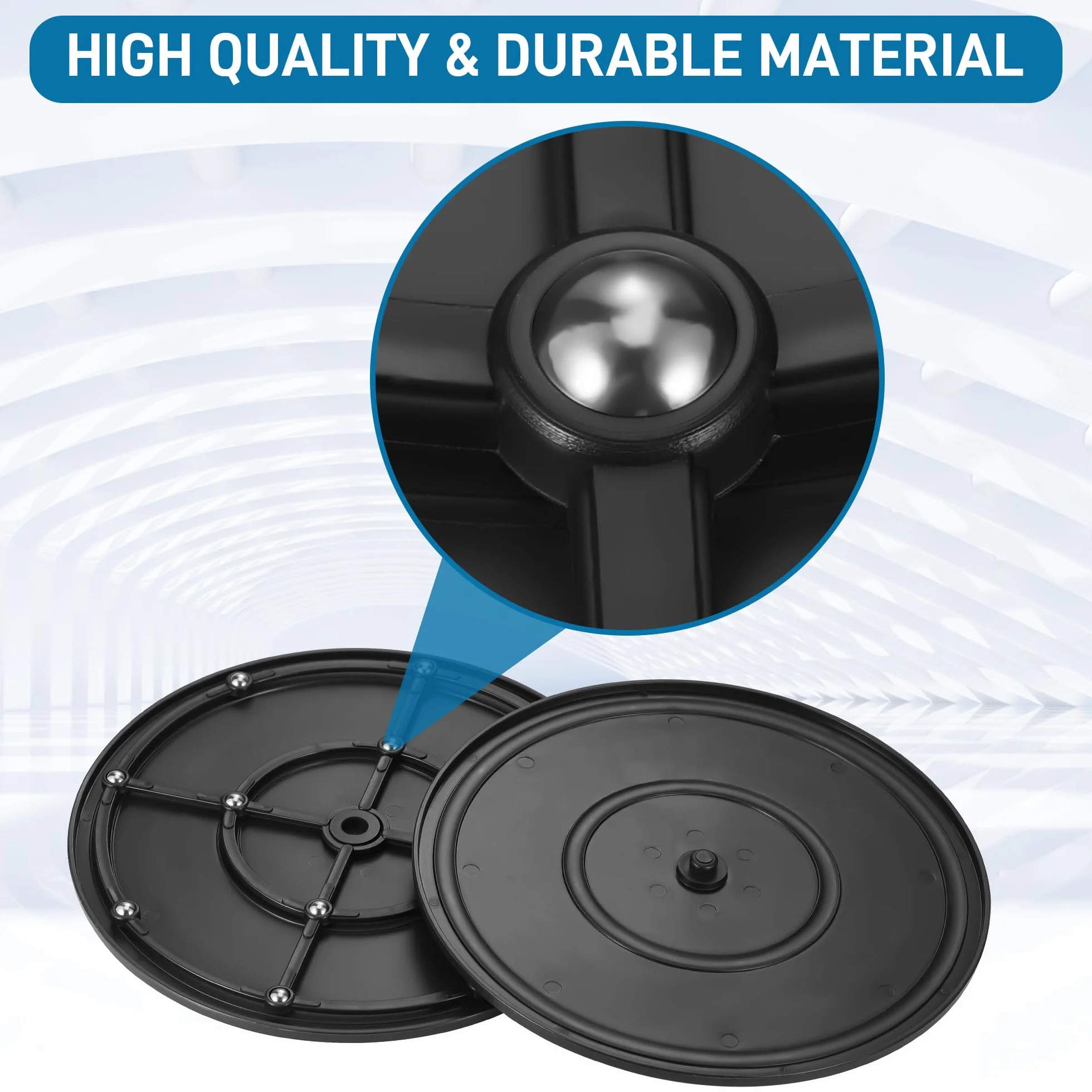 2 Pcs Plateau Tournant, 20cm Plateau Tournant TV avec Roulements à bBilles en Acier Plate-Forme Tournante Antidérapant pour Ordinateur Portable/Moniteur/TV/Haut-parleurs, Noir