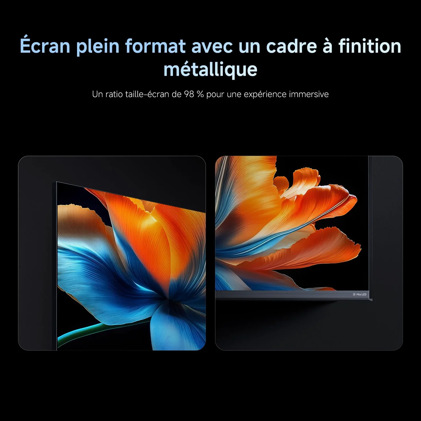XIAOMI TV S Mini LED 75"(190 cm), QLED Mini LED Télévision, 4K UHD, Smart TV avec Google TV, HDR10+, Triple Tuner, DVB T2, 60Hz avec 120Hz Game Boost Mode, MEMC, Dolby Audio, Airplay 2