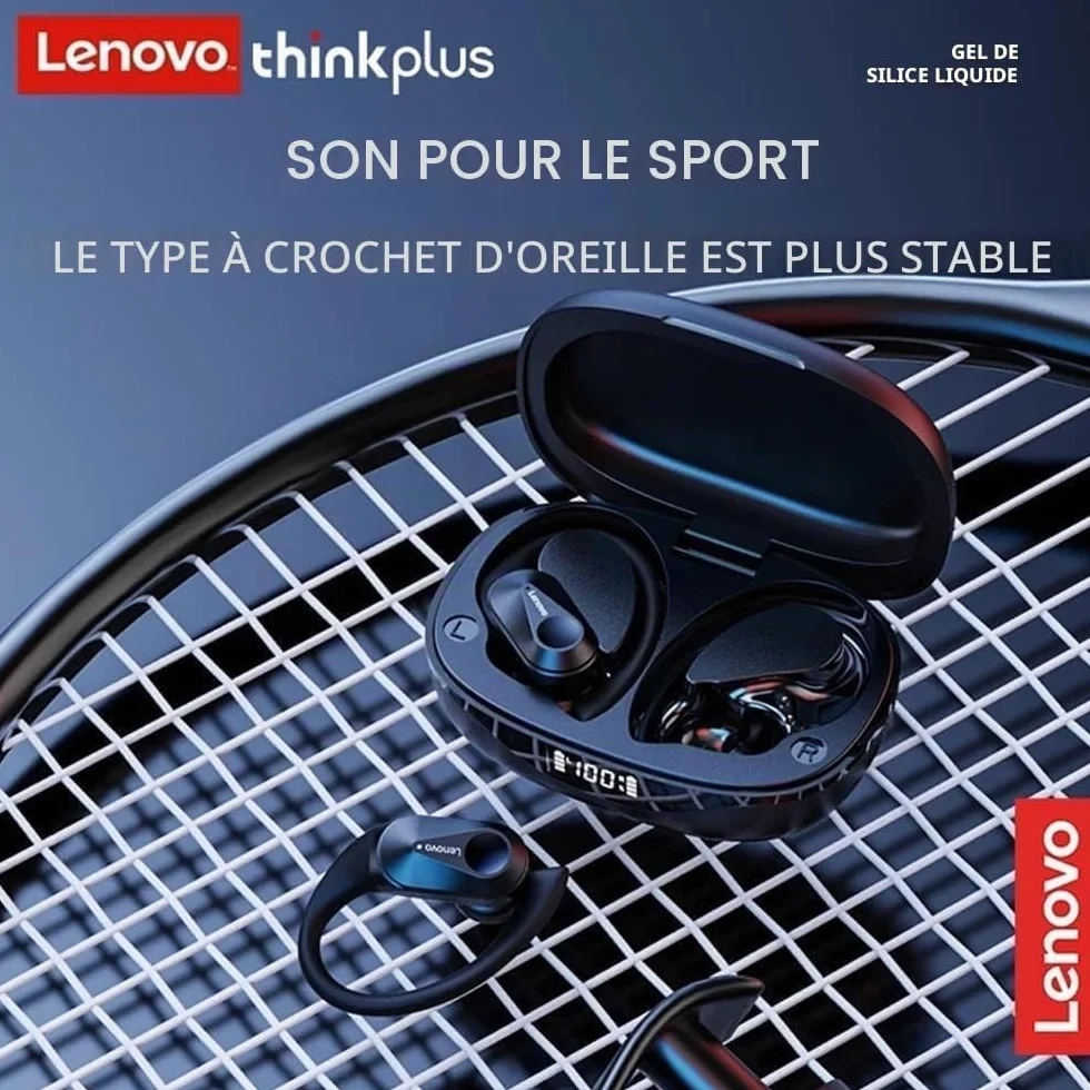 Lenovo LivePods LP75 Oreillettes Bluetooth 5.3 Sport Gym/Running Crochet d'oreille
