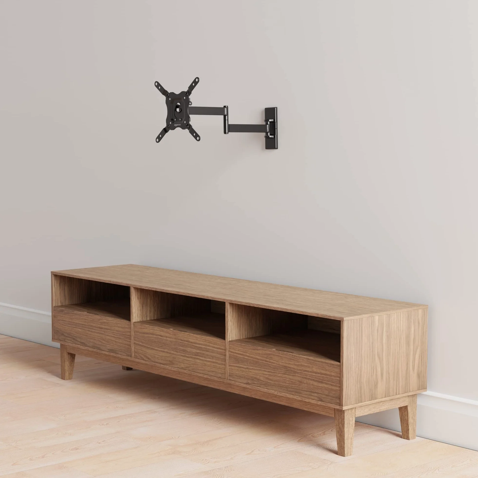 Amazon Basics Support Mural Pour Téléviseur, Mouvement Complet, Pivotant et Inclinable, Pour Téléviseurs ou Écrans Plats et Incurvés 12 à 40 Pouces Jusqu’à 36kg, Support TV, VESA max. 200x200mm, Noir