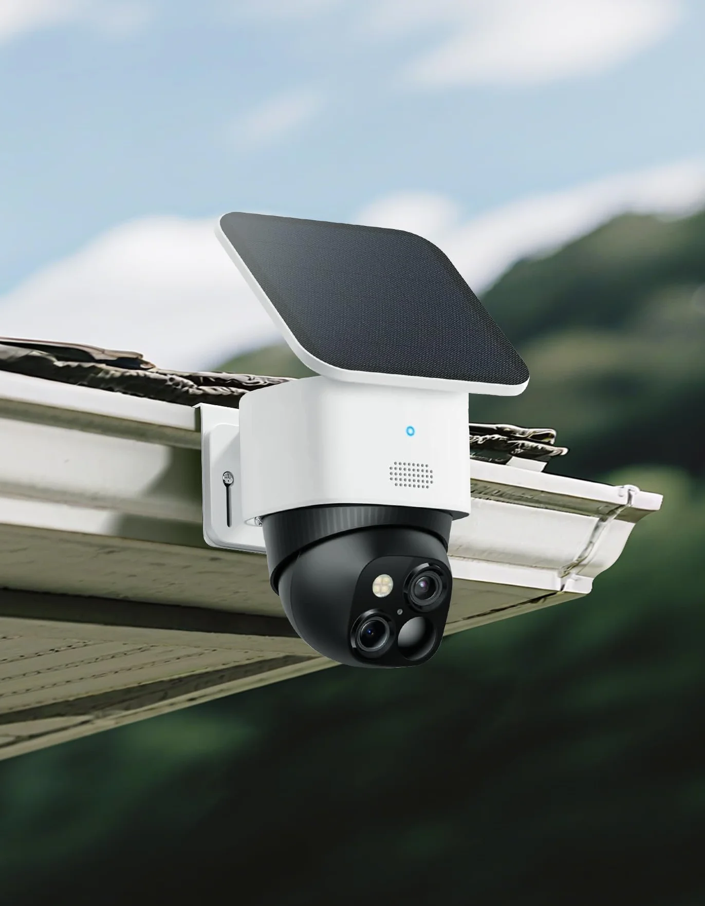 Support pour caméra de sécurité Eufy SoloCam S340/SoloCam E30/E42, support de caméra de sécurité solaire, vis anti-rouille, pas de perçage, compatible avec les caméras dôme IP PTZ extérieures