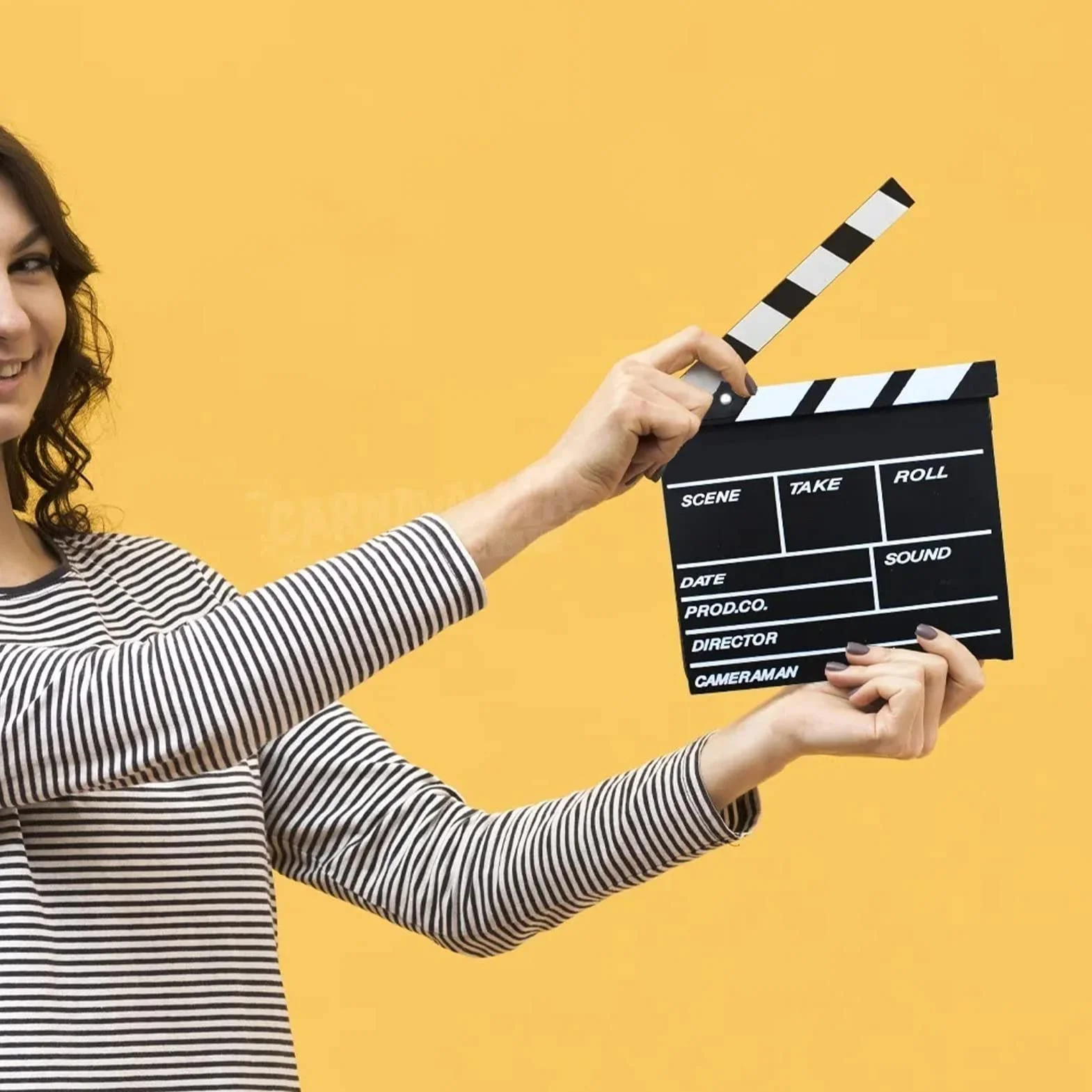 Film Film Clap Board, 20 X 20cm Noir Bois Clap Clap Clap Board Bois Film Film Clapboard Scène d'action Slateboard pour Hollywood Camera Film Studio Film
