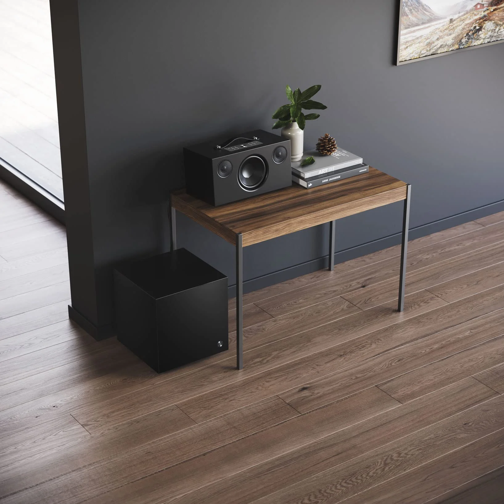 Audio Pro SW-5 - Subwoofer Actif avec Bass Reflex & Amplificateur 150W Digital - Home Entertainment pour Le Son TV & Audio avec Entrée RCA - Noir