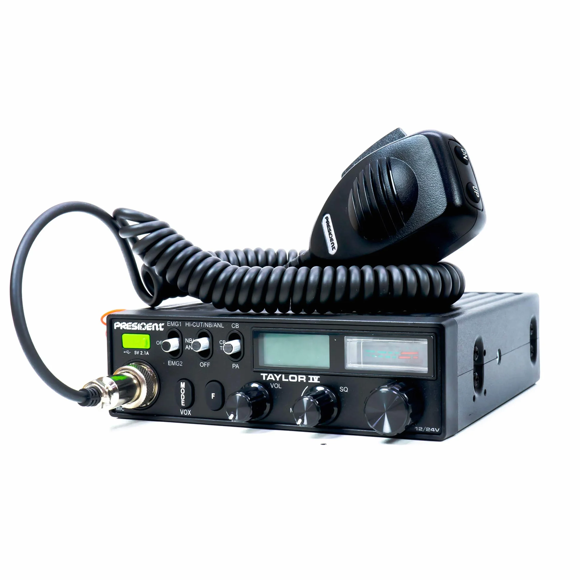 CB Station de Radio President Taylor IV ASC + antenne CB PNI ML70 Kit, 70 cm, 26-30 MHz, 200 W