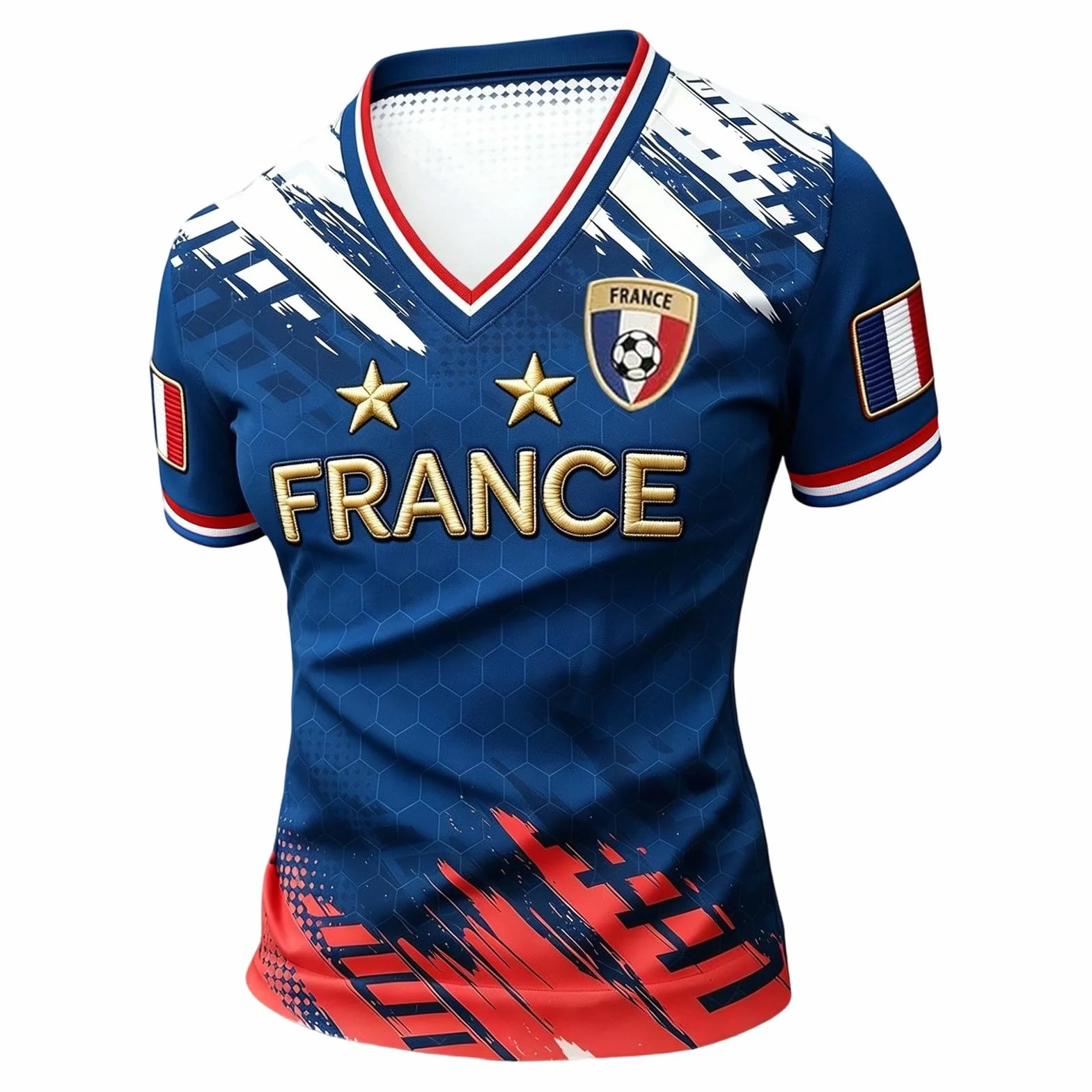 Maillot De Foot France 2026 T-Shirt Graphique Col Élégant Chemise Légère