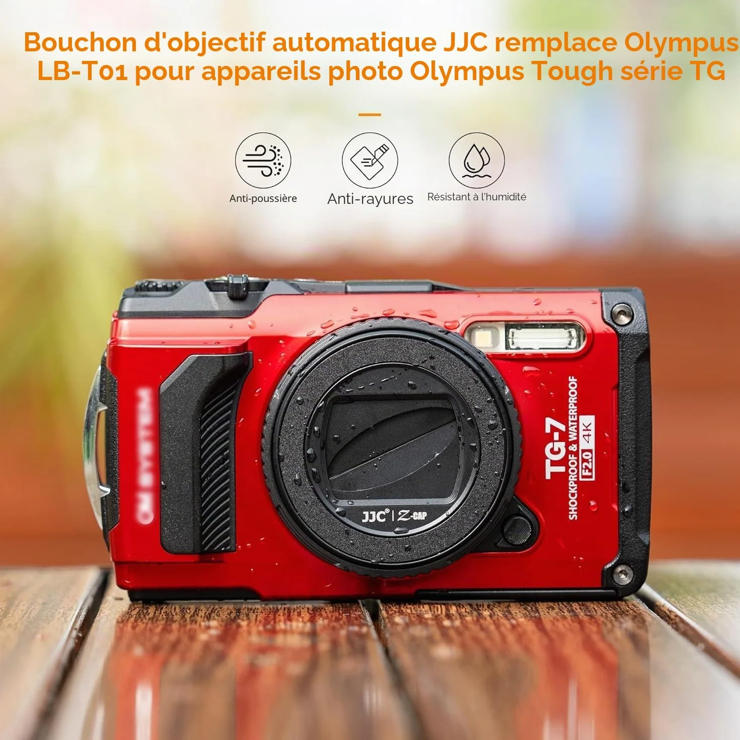 JJC Bouchon de Protection d'objectif pour Appareil Photo Olympus Tough TG-7, TG-6, TG-5, TG-4, TG-3, TG-2 and TG-1F, Om System TG-7, Remplacement pour Olympus LB-T01
