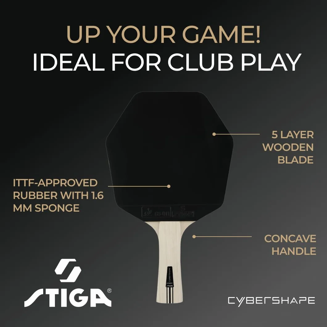 STIGA Cybershape Raquette de Tennis de Table Hobby - Raquette de Ping-Pong Facile à Jouer