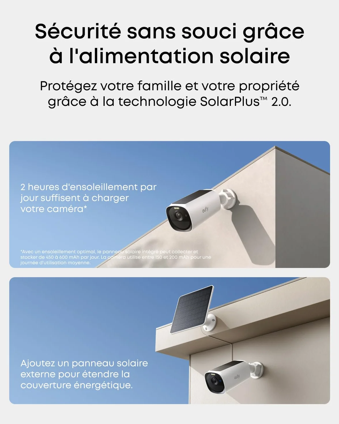 eufy Security eufyCam E40,caméras de sécurité solaires sans Fil pour l’extérieur, 2K avec Panneau Solaire intégré, Vision Nocturne MaxColor,mémoire Extensible, sans Frais d'abonnement mensue