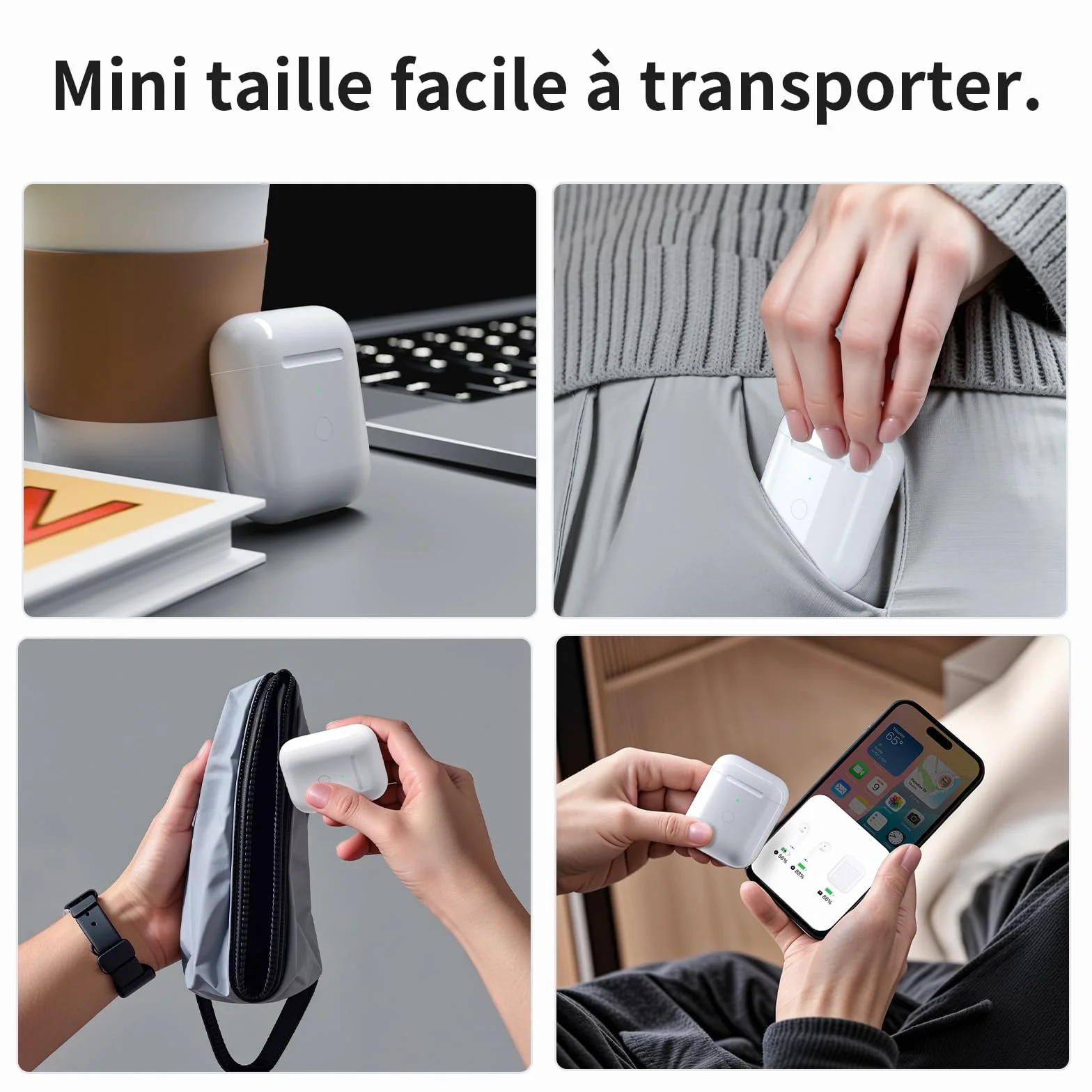 ULuck Étui de Chargement sans Fil de Remplacement Compatible avec Les Air Pods 1 et 2,étui de Chargement 700 mAh avec Bouton Bluetooth pour l'appairage