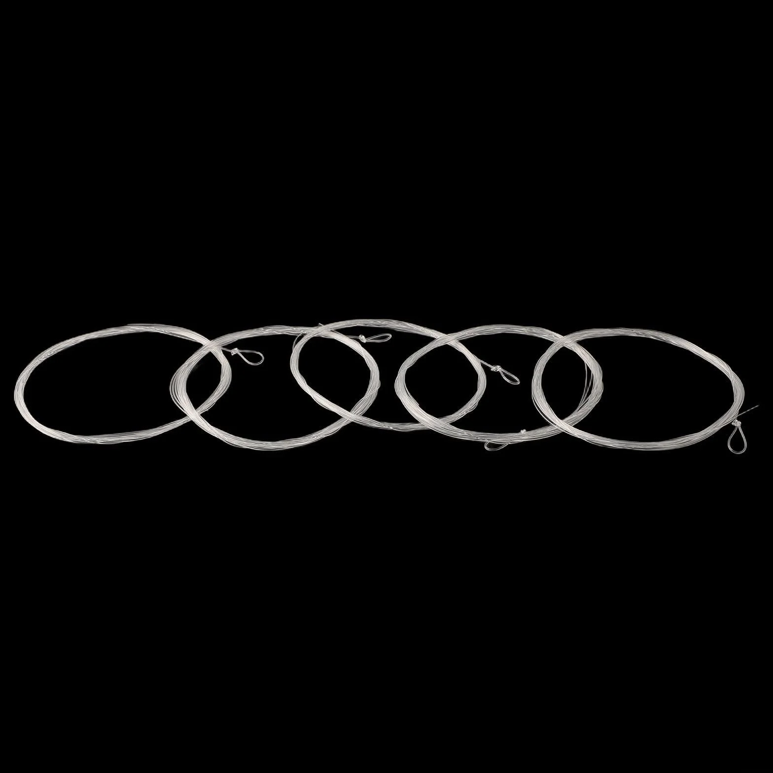 Lot de 5 lignes de pêche à la mouche en nylon transparent invisible avec boucle pré-attachée pour truite, bar, brochet