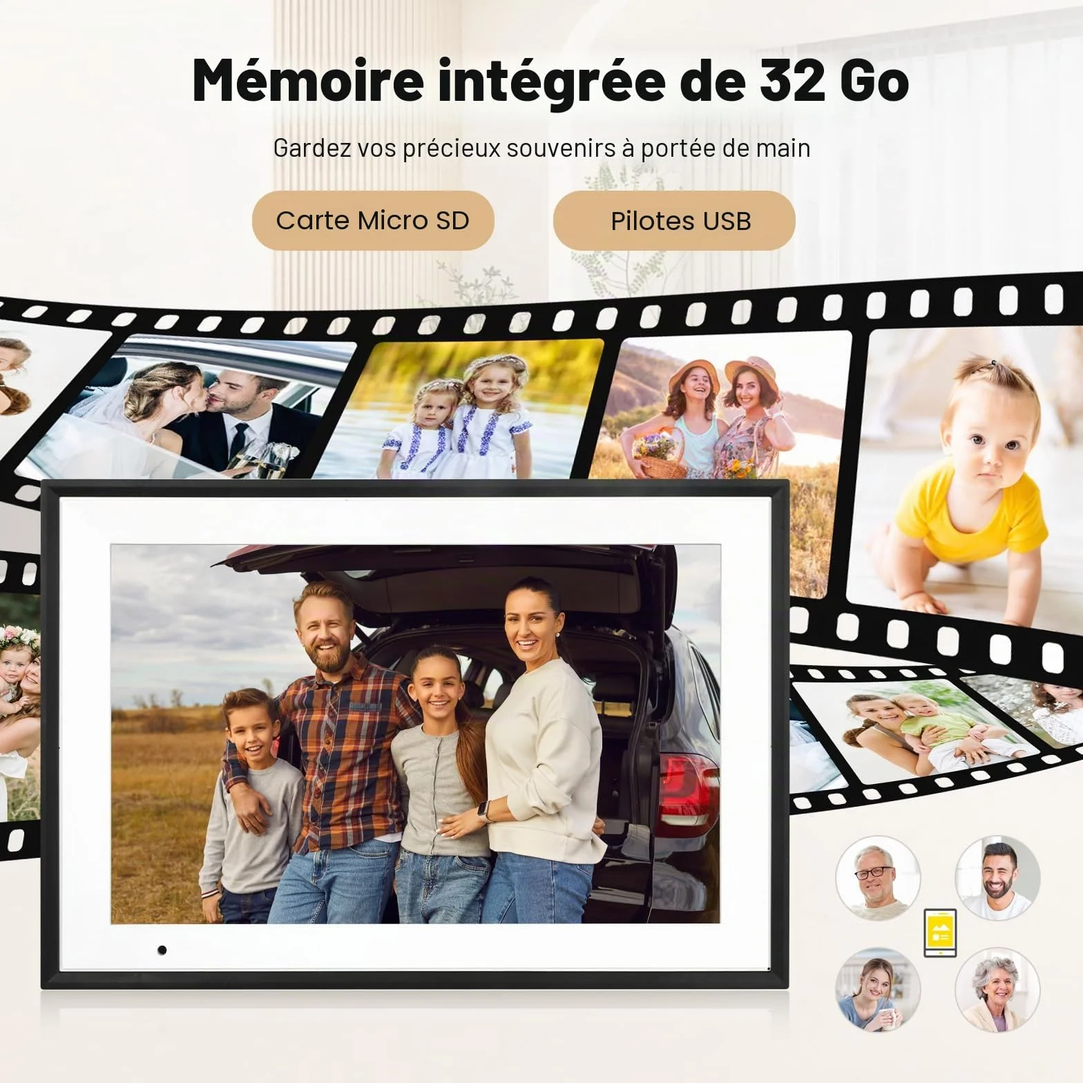 Humblestead Cadre Photo Numérique WiFi 10,1 Pouces écran Tactile Intelligent 1280x800 IPS Noir