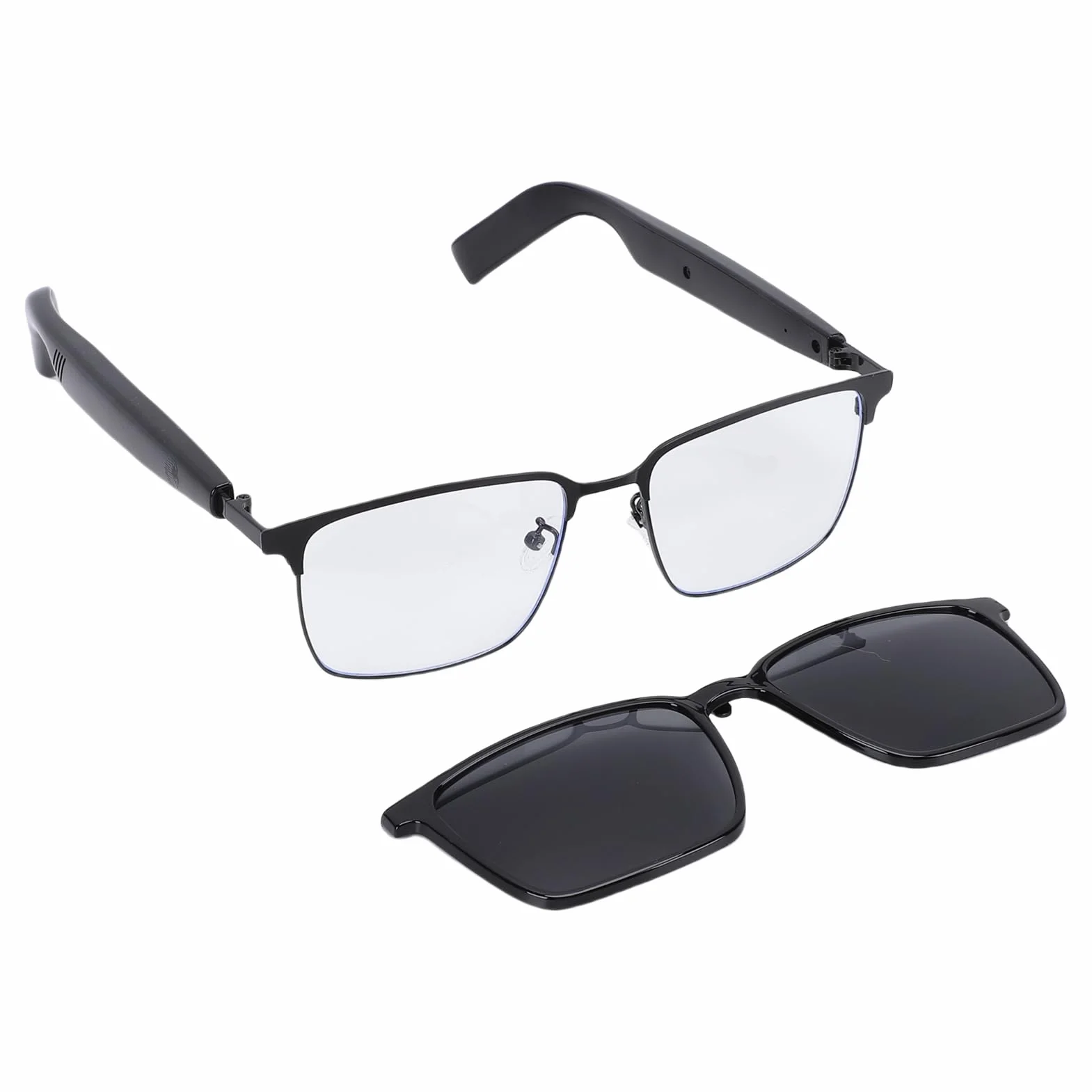 Jectse Verres Intelligentes AI, Lunettes de Traduction avec Micro et Haut-Parleur, Traduction en Temps Réel, 100+ Langues 5.4 pour Les Appels Musicaux, Lentille Magnétique