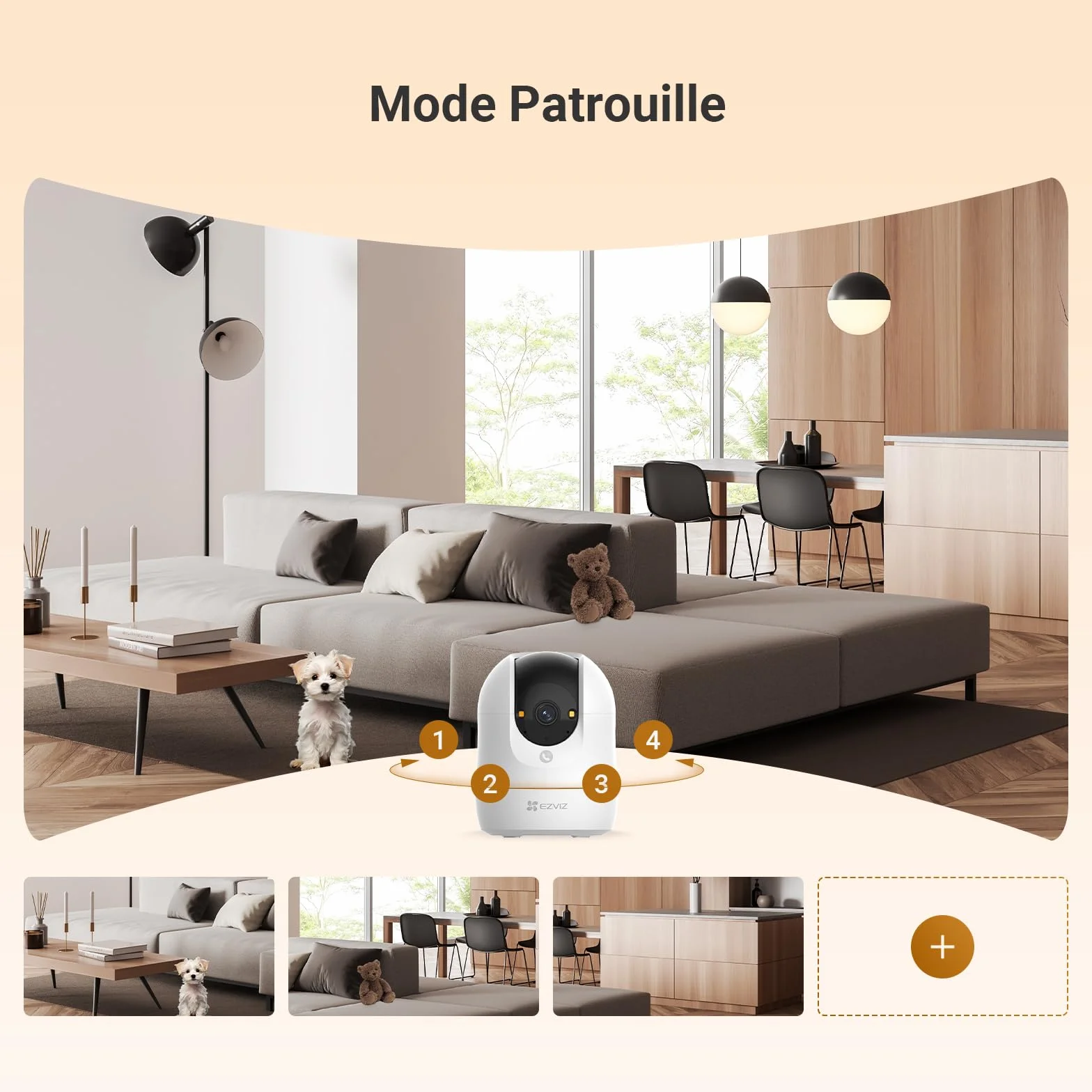 EZVIZ C6N G1 4K Caméra Surveillance WiFi Intérieure 360° Vision Nocturne Couleur WDR