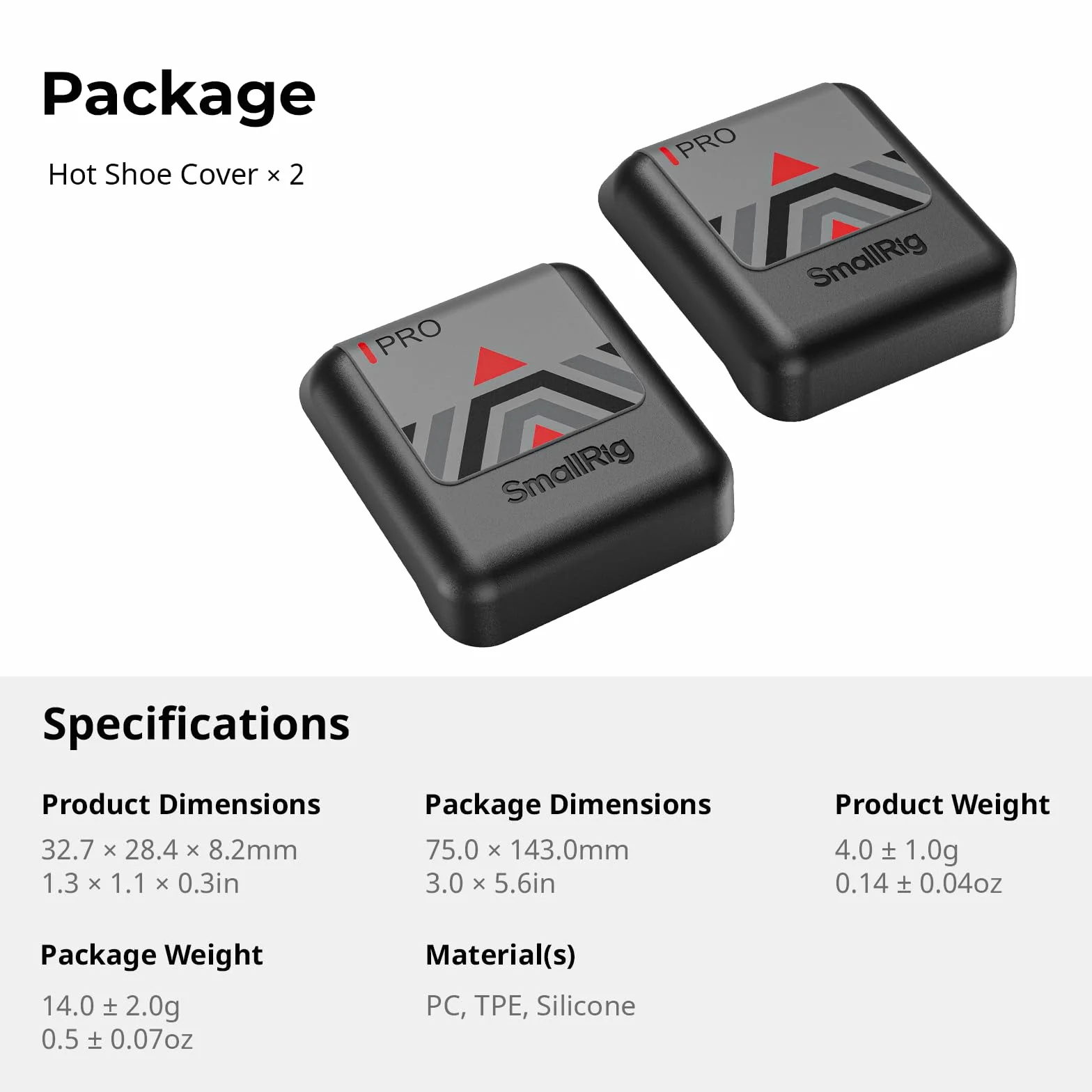 SMALLRIG Lot de 2 Protections pour Griffe Flash, Capuchons de Protection pour Sony A1 / A1 II / A9 III / A7 IV / A7 V / A7R V / A7S III / A7R IV, noir - 5494