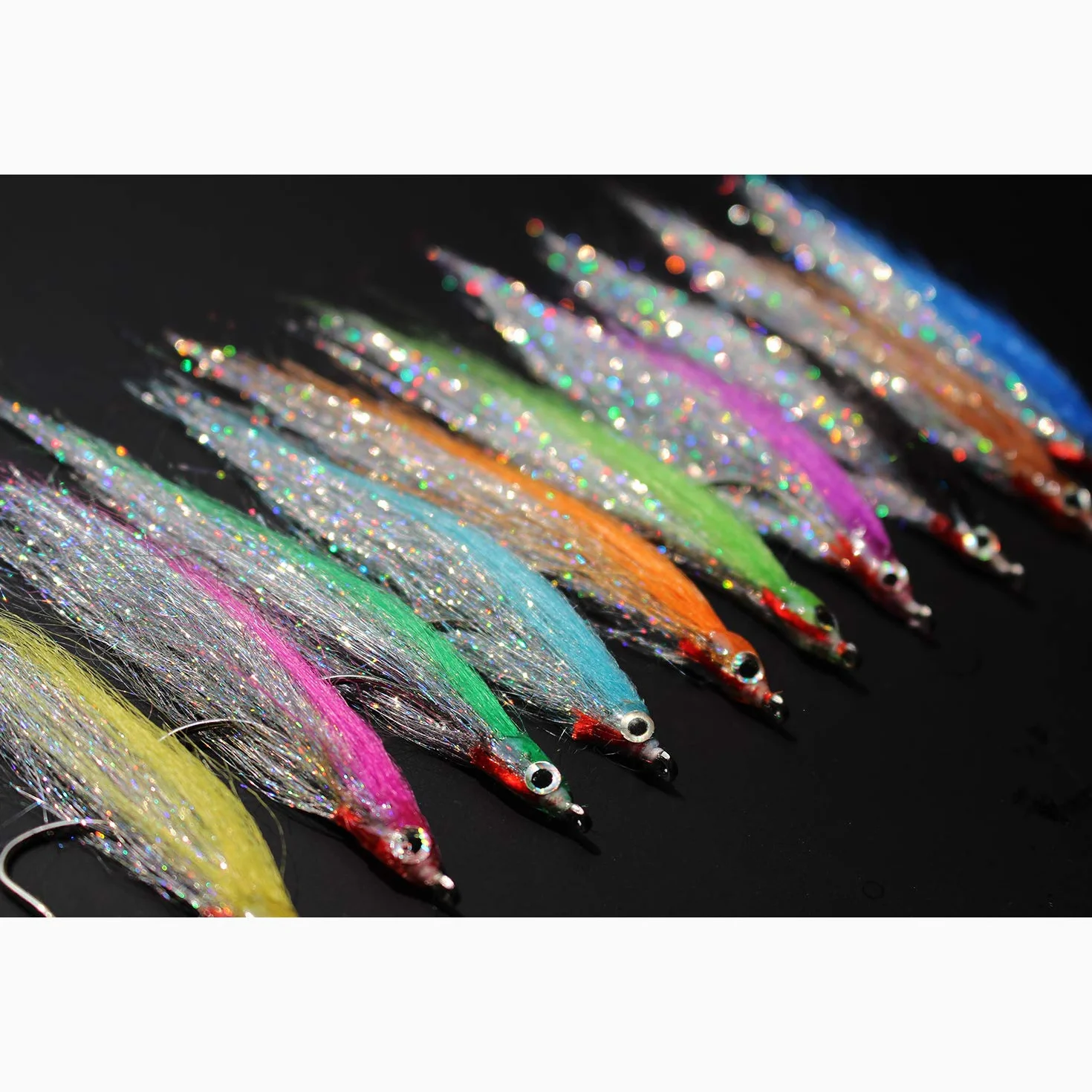 Tigofly Lot de 10 Mouches de Pêche Acier Haute Teneur en Carbone Hameçons Argentés Holographiques 4 cm 10 Couleurs Saumon Truite Bar