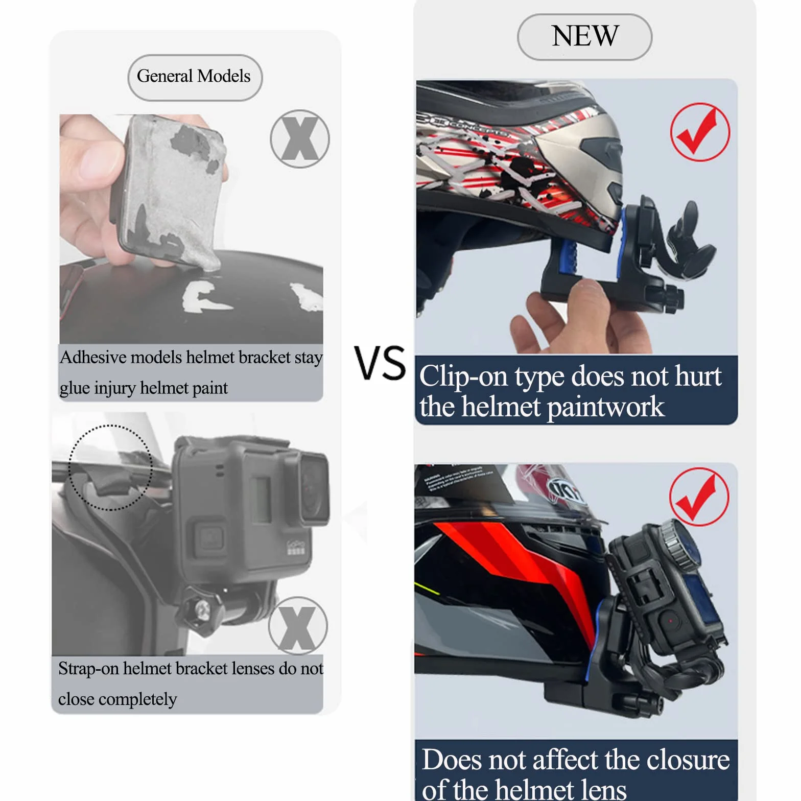 Support Casque de Moto Menton pour GoPro Hero 13 12 11 10 9/DJI Osmo Action 5 Pro 4 3/Osmo 360/Insta360 Ace Pro 2/GO Ultra, Casque Fixation Accessoires pour GoPro,Insta360,DJI Camera